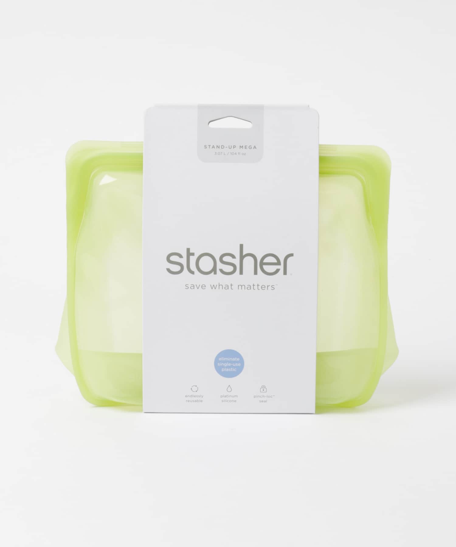 stasher　Silicone bag-standup L green FREE