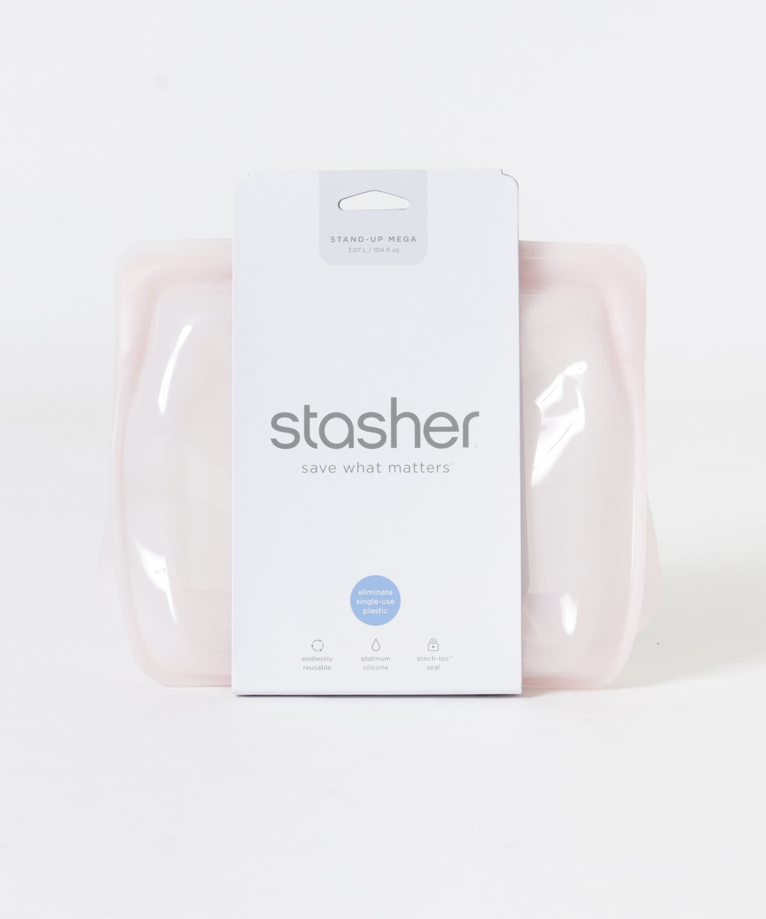 stasher　Silicone bag-standup L pink FREE