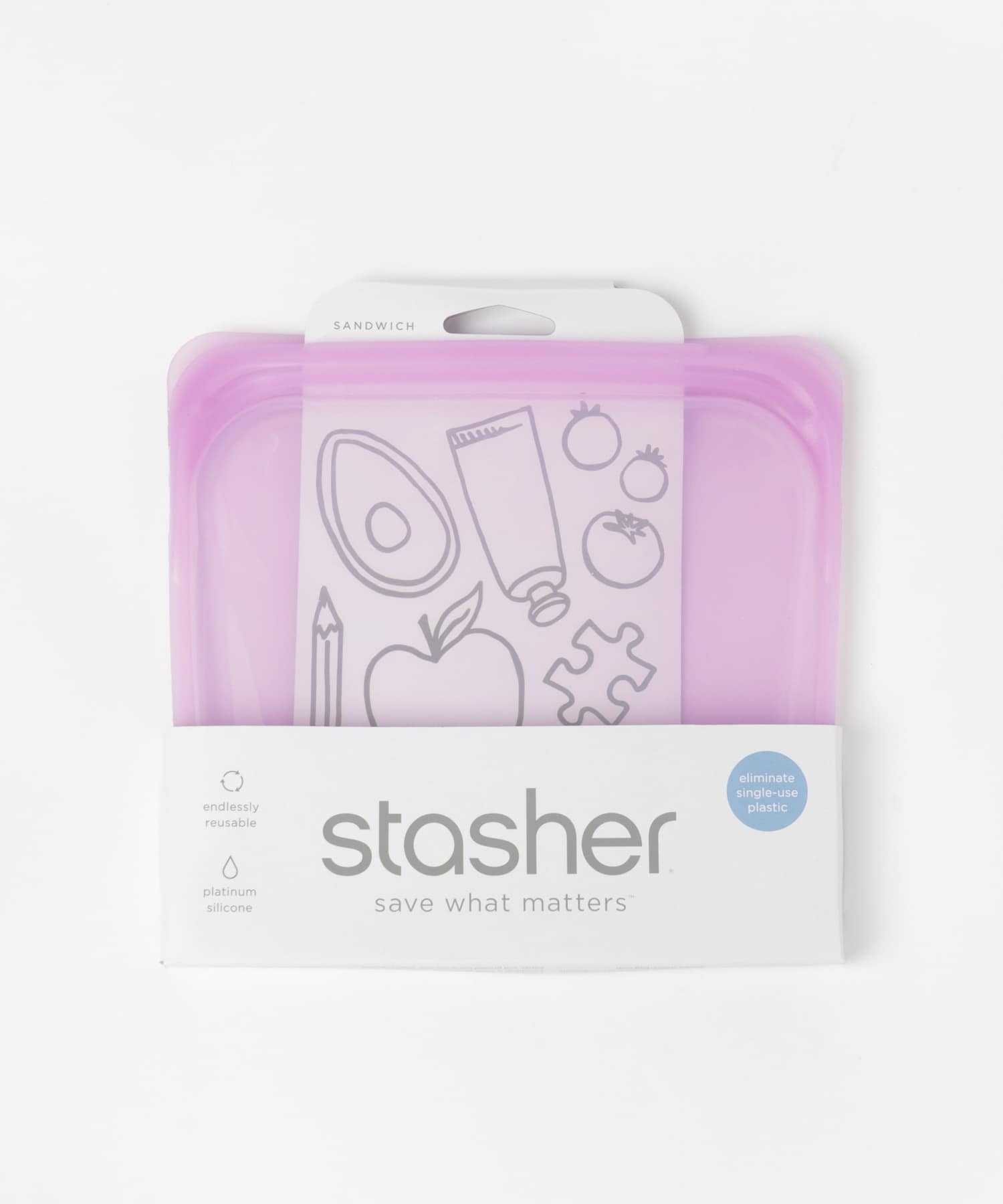 stasher　Silicone bag　sandwich purple FREE