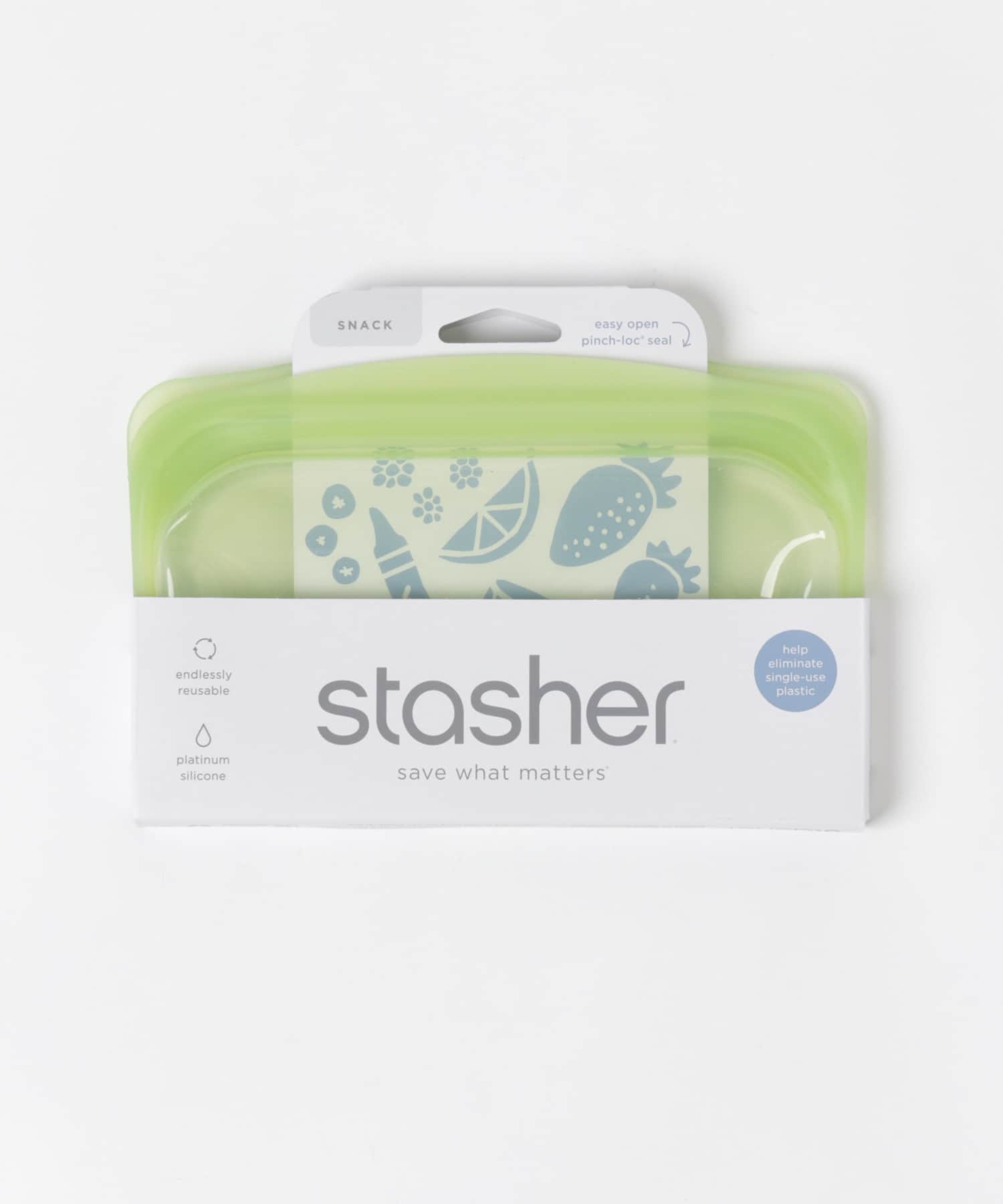 stasher　Silicone bag EZ snacks green FREE