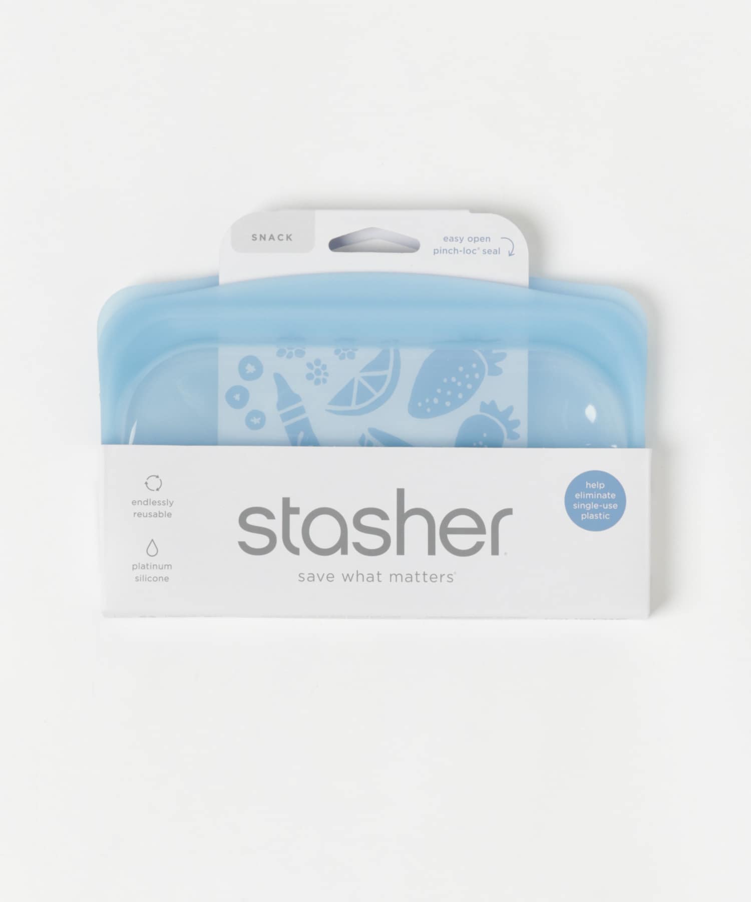 stasher　Silicone bag EZ snacks blue FREE