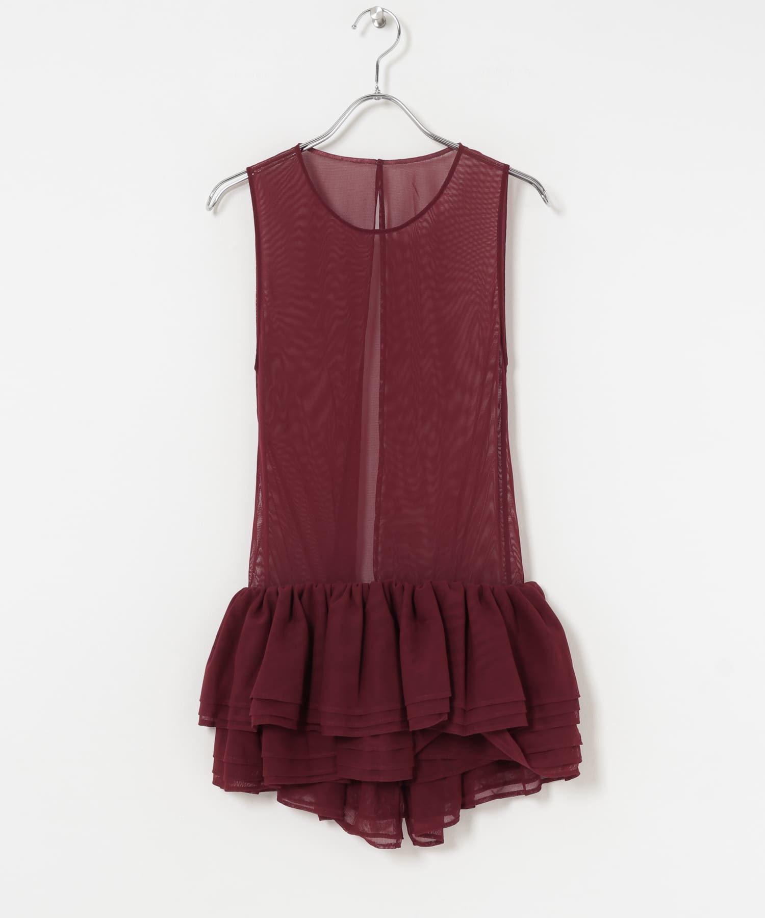Po/　Tulle tunic dress D RED FREE