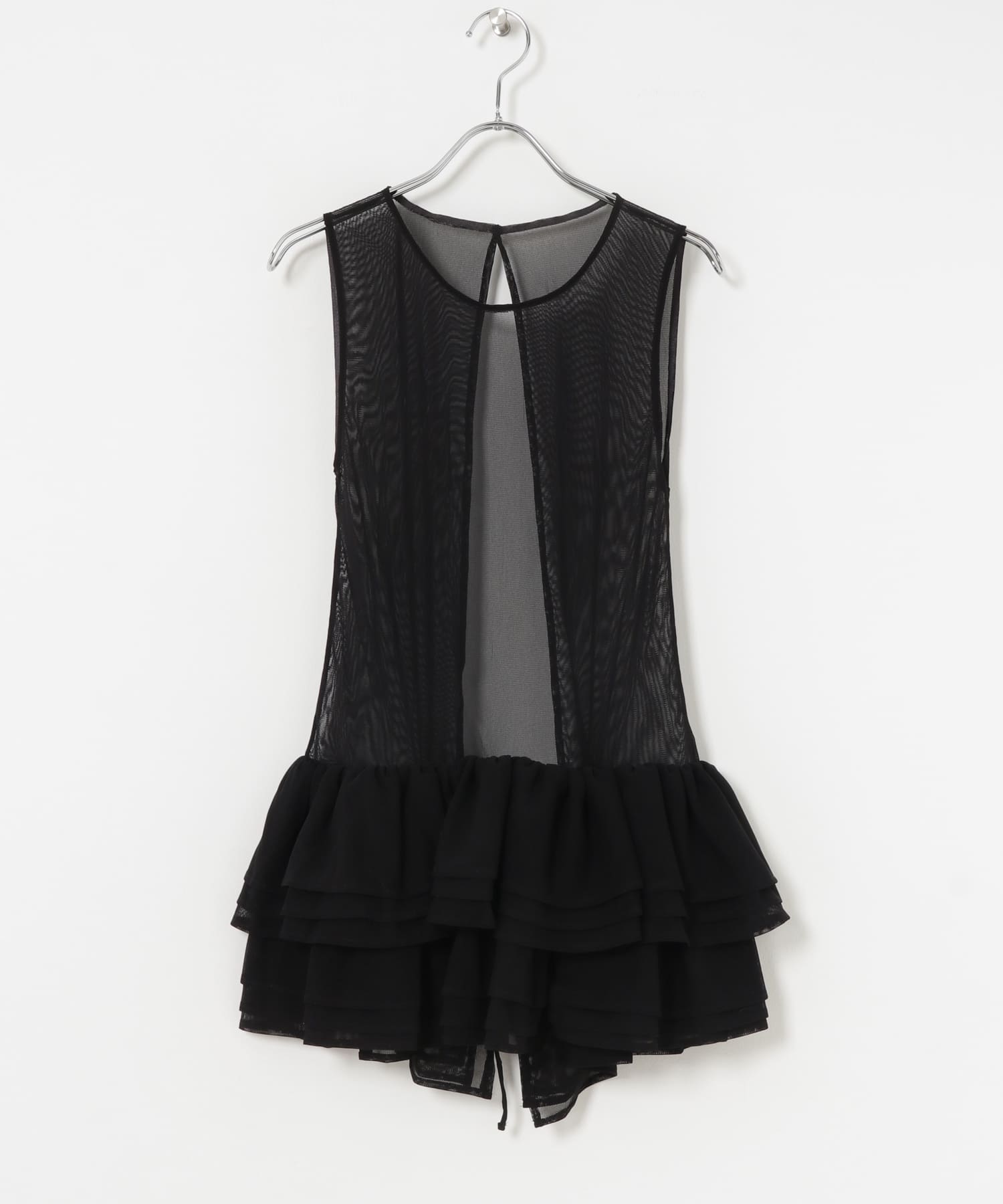 Po/　Tulle tunic dress BLACK FREE