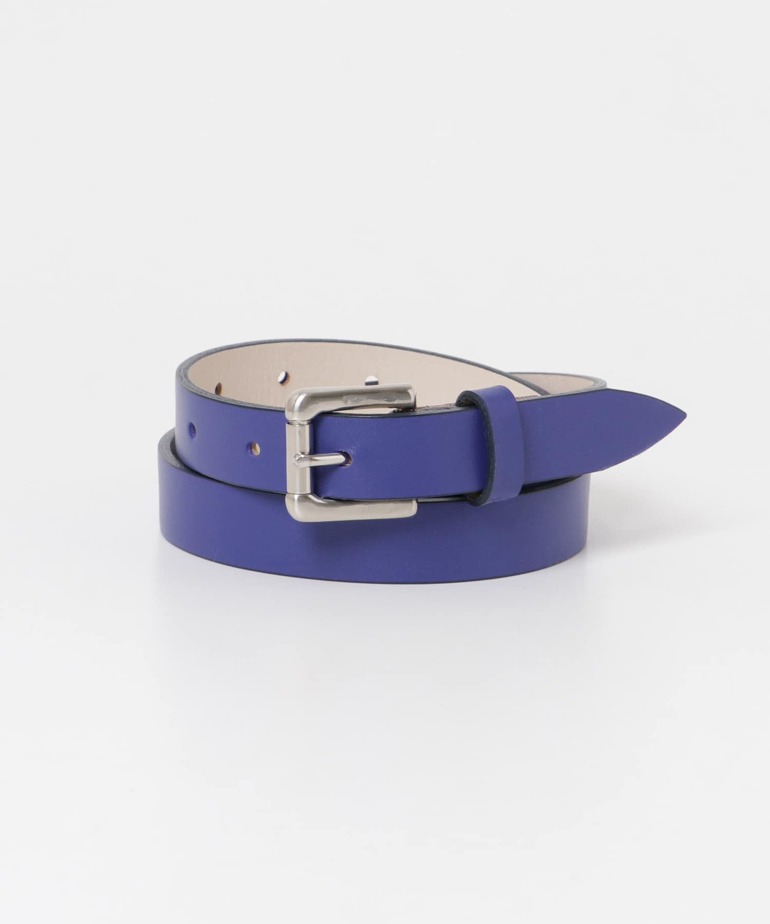 Scye　Smooth Leather Belt Blue M