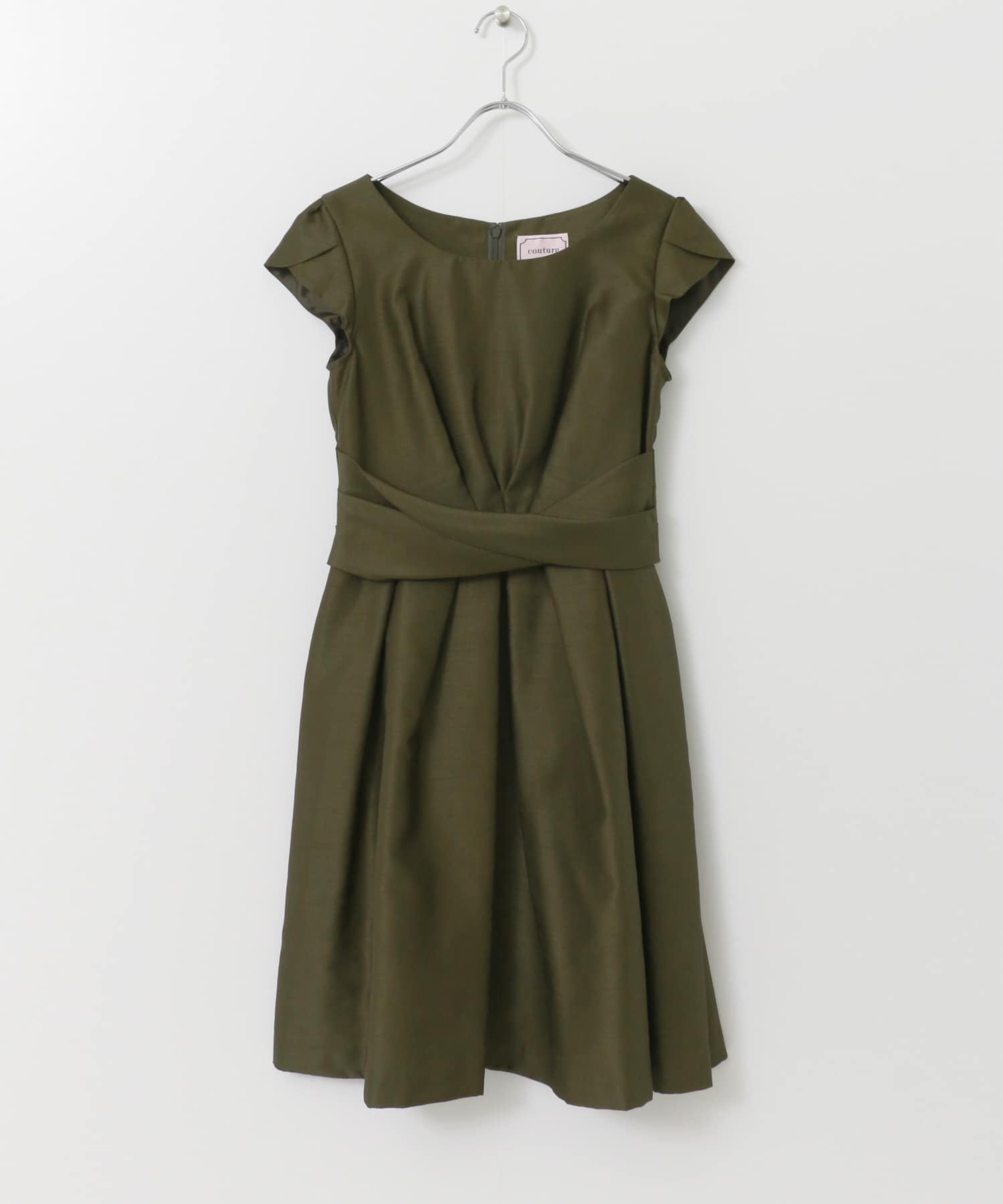 COUTURE MAISON　ウエストクロスワンピース カーキ 38