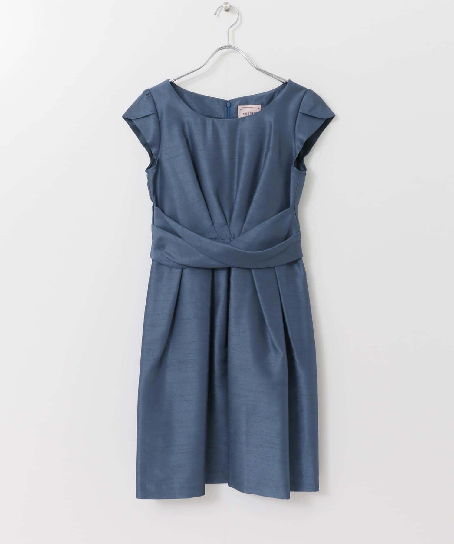 COUTURE MAISON　ウエストクロスワンピース ブルー 38