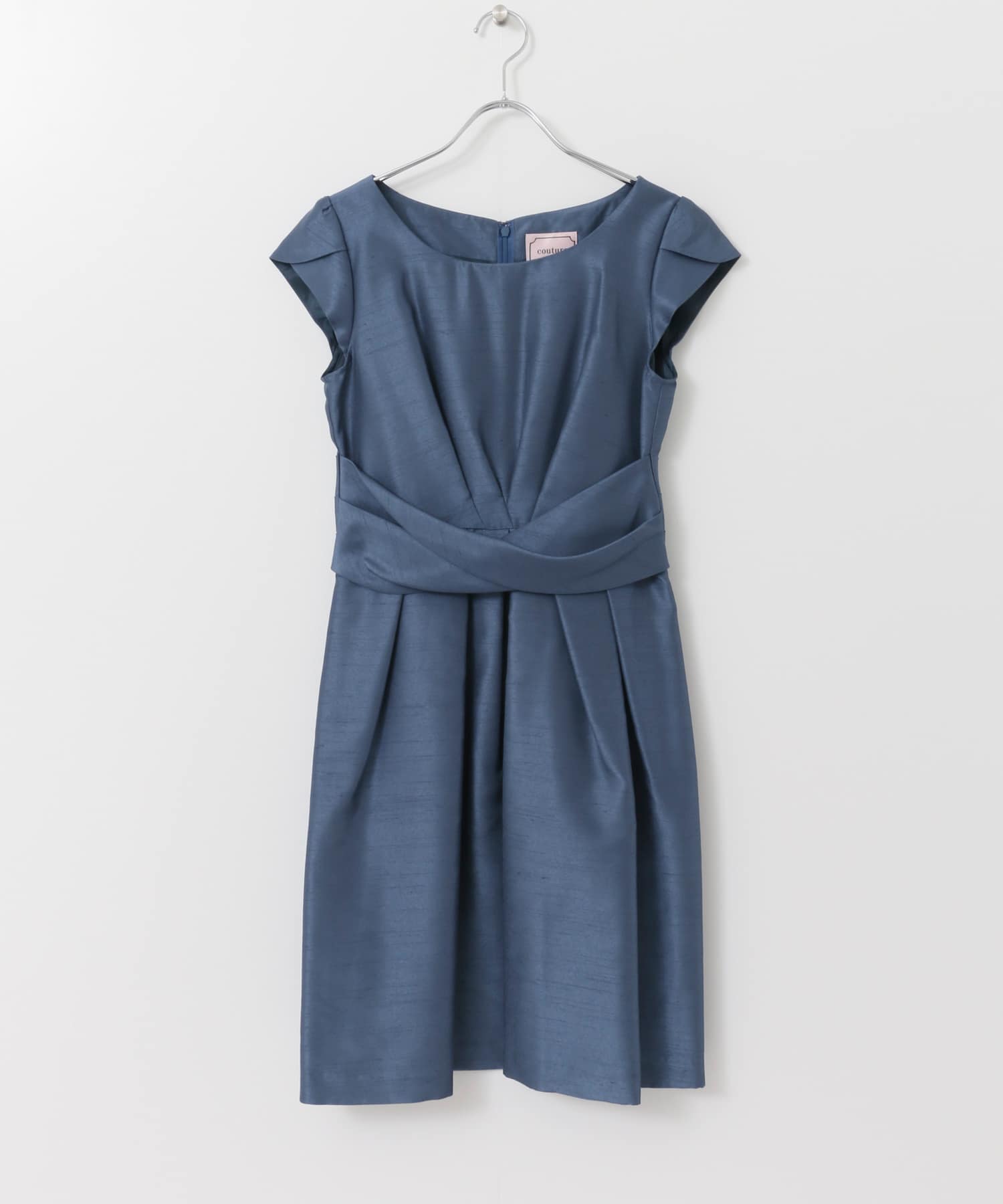 COUTURE MAISON　ウエストクロスワンピース ブルー 38