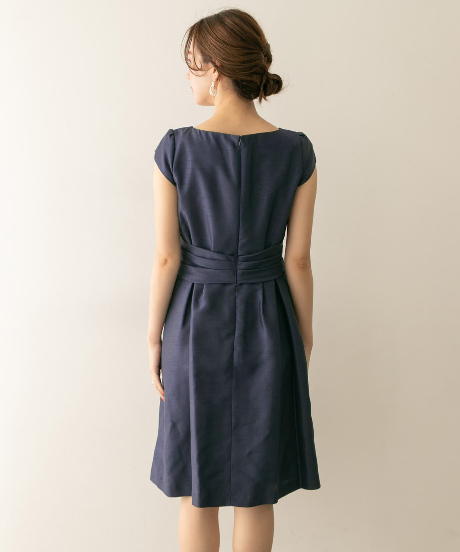 COUTURE MAISON　ウエストクロスワンピース ネイビー 38