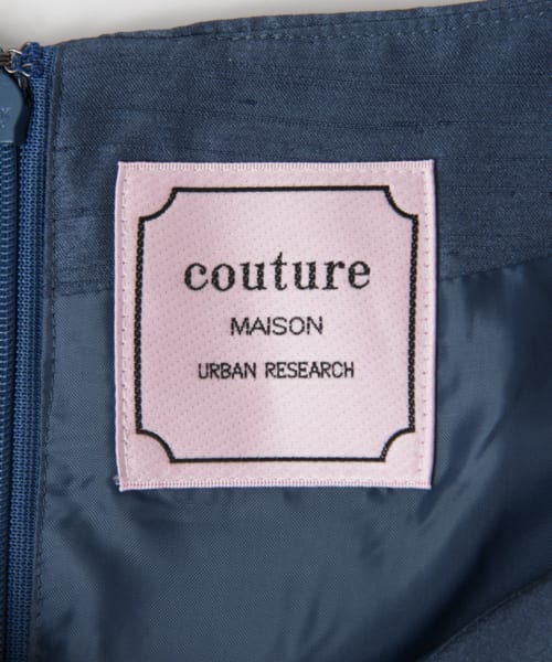 アーバンリサーチ　クチュールメゾン　フレアドレス　ワンピース　パーティー　紺 COUTURE MAISON ウエストクロスワンピース(38 ネイビー): ドレス