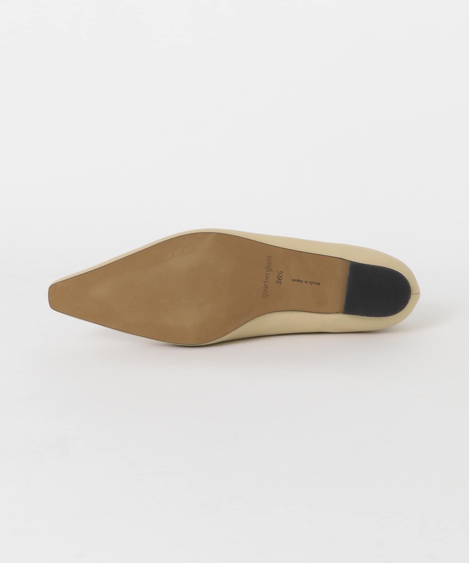quartierglam　CHISEL TOE V CUT PUMPS BEIGE 35.5