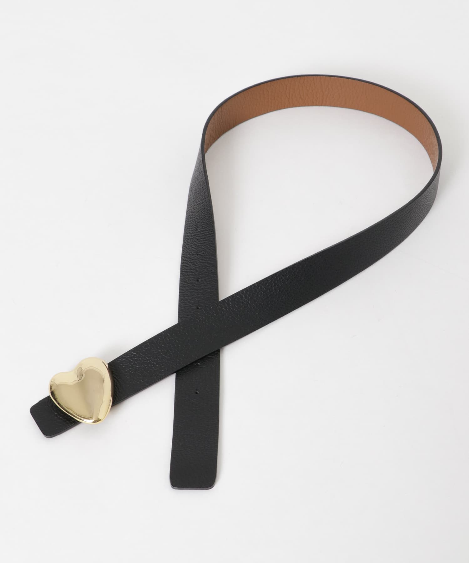A VACATION　HEART GOLD BELT BLK BRN G -