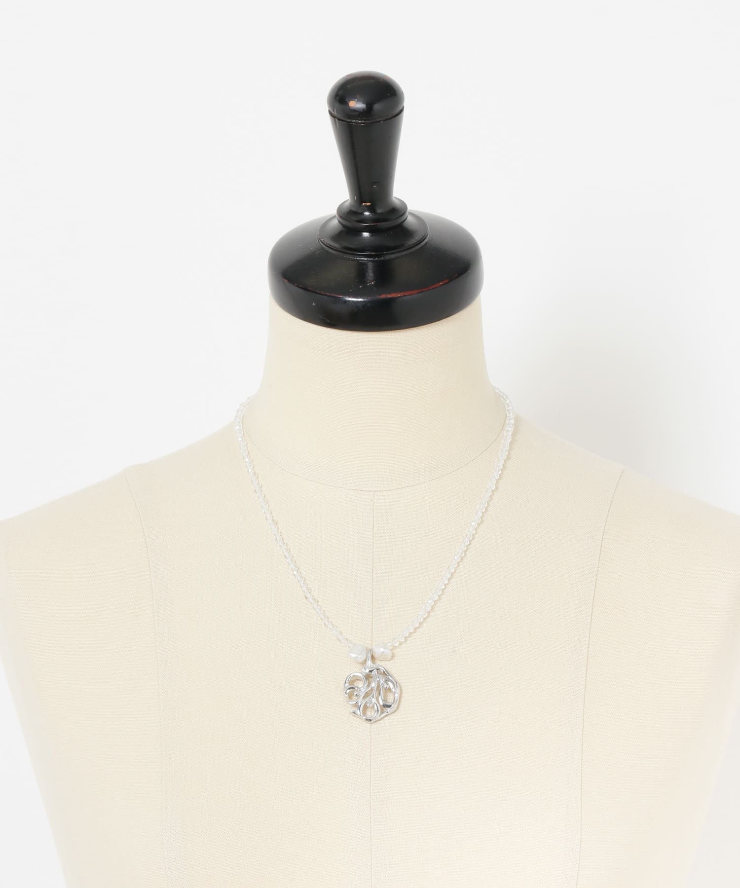 IRIS47　ginger crystal necklace silver -