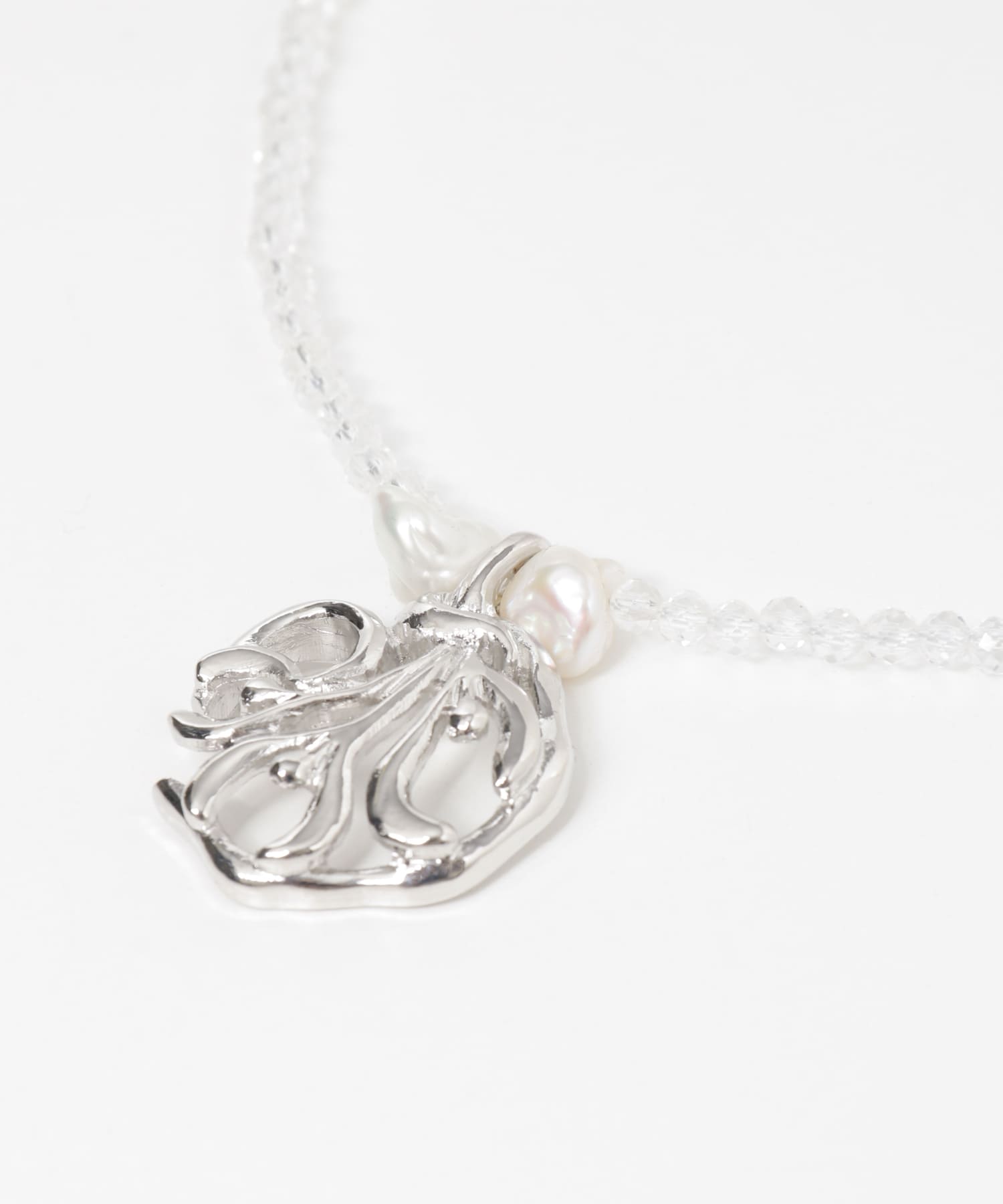 IRIS47　ginger crystal necklace silver -