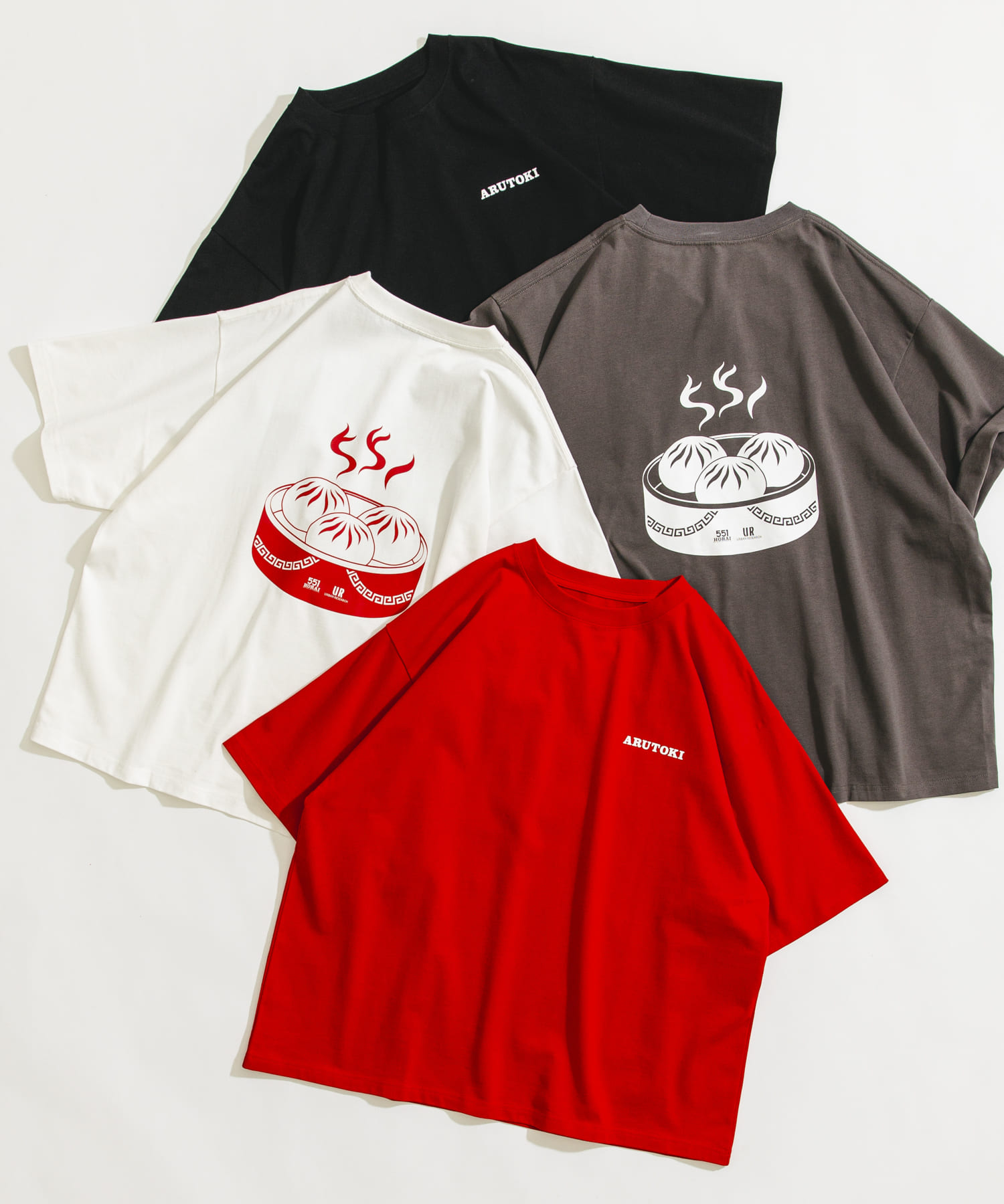 551蓬莱×UR　SHORT-SLEEVE T-SHIRTS RED M