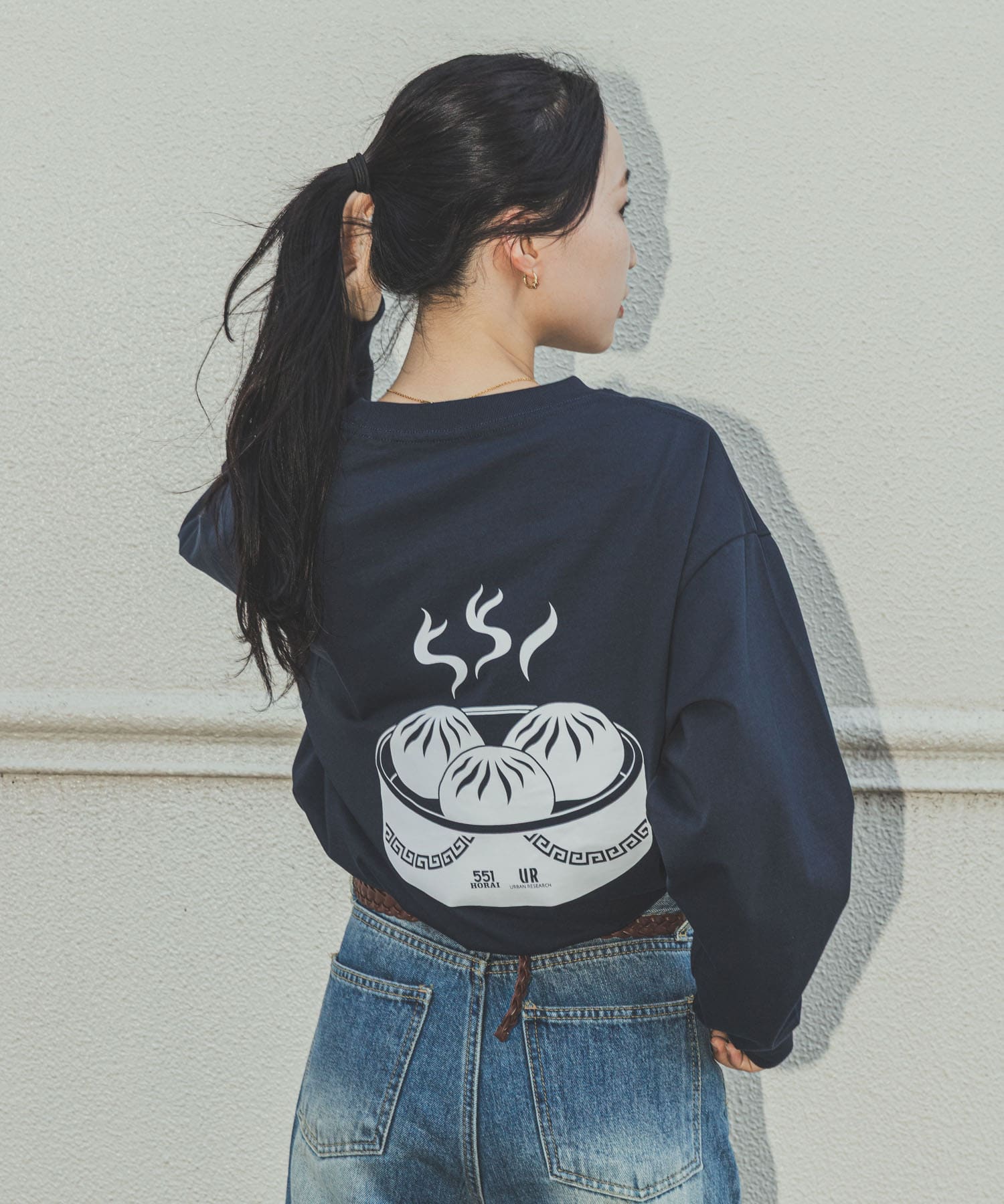 551蓬莱×UR　LONG-SLEEVE T-SHIRTS NAVY S
