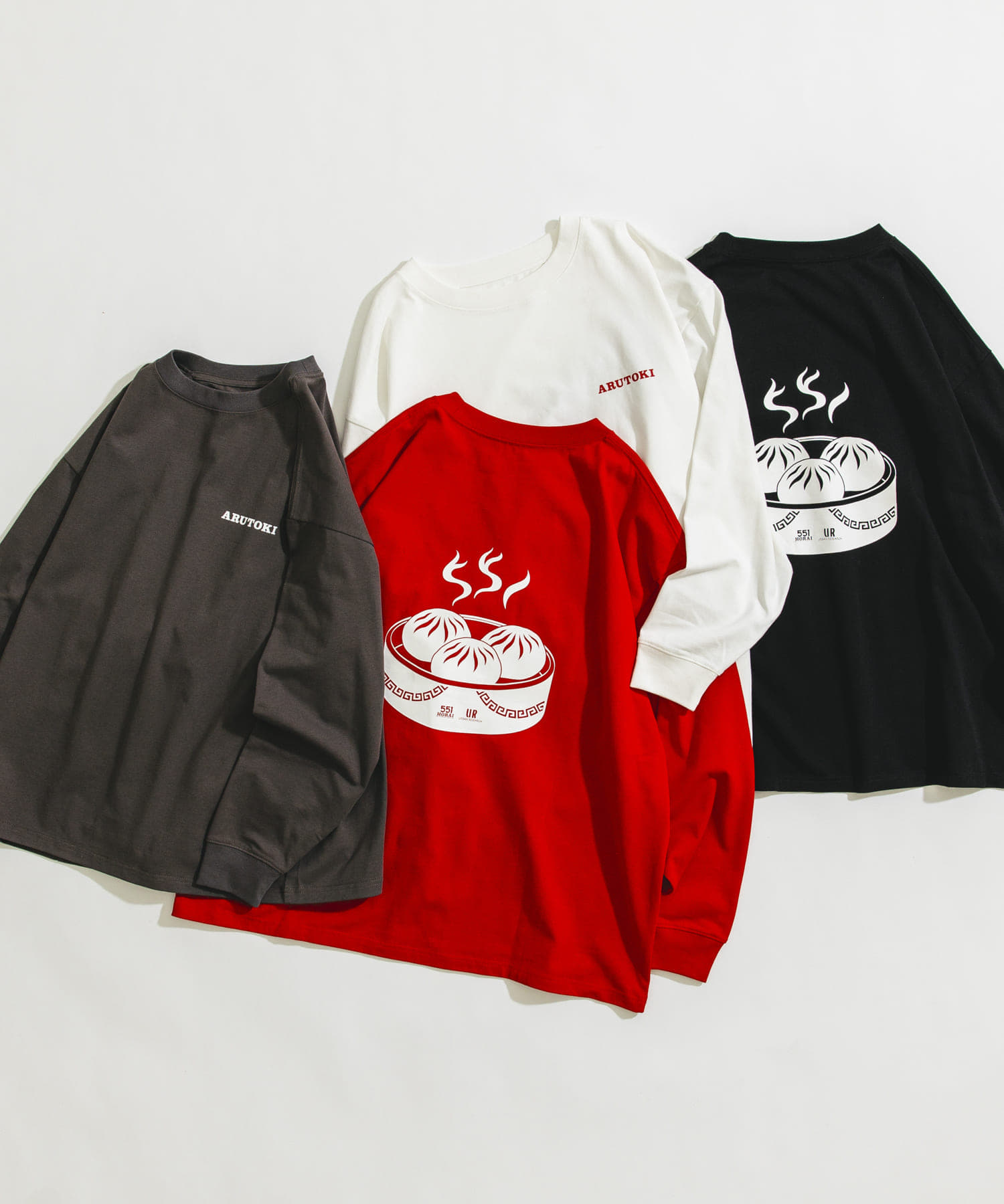 551蓬莱×UR　LONG-SLEEVE T-SHIRTS RED S