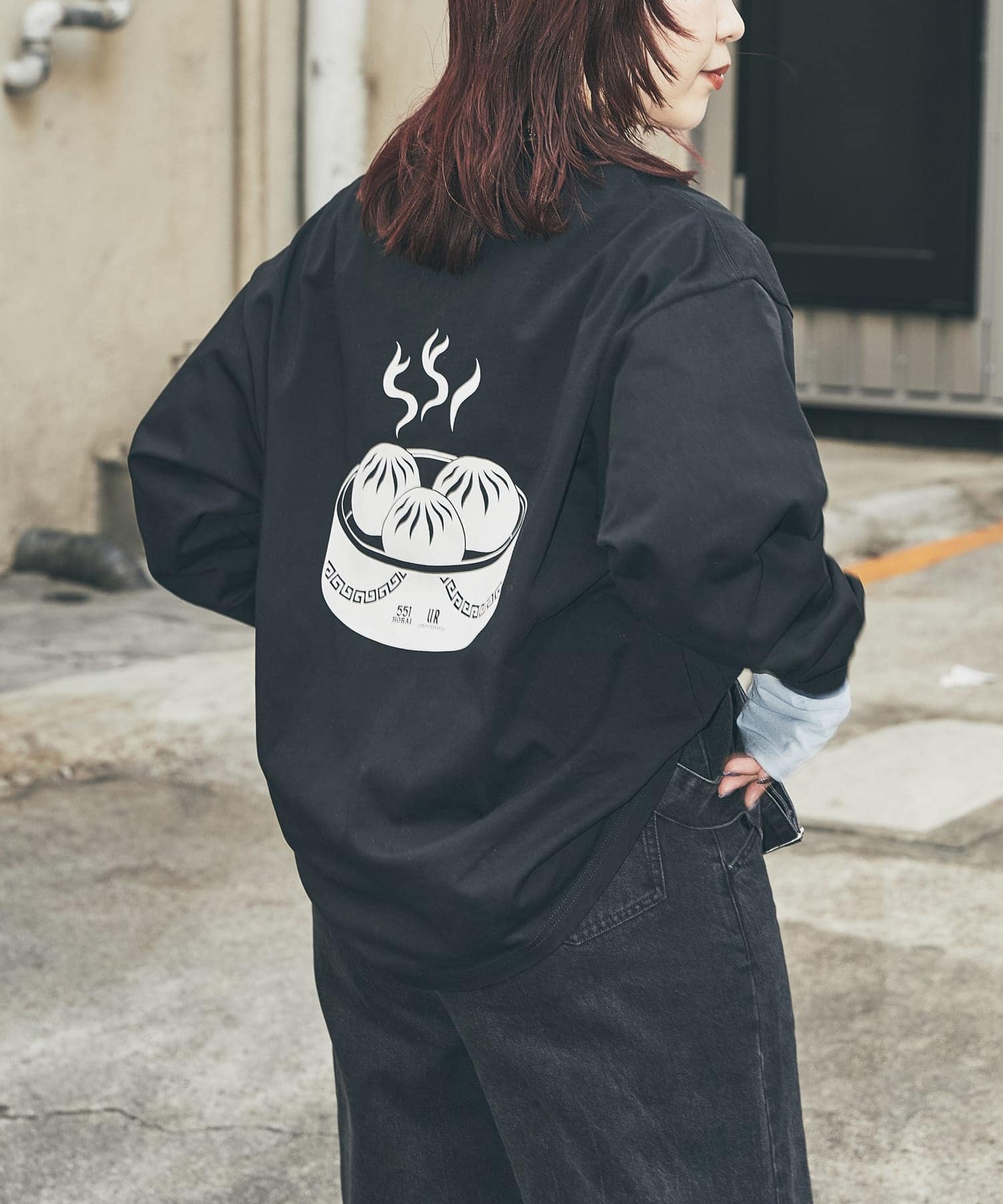 551蓬莱×UR　LONG-SLEEVE T-SHIRTS BLACK S