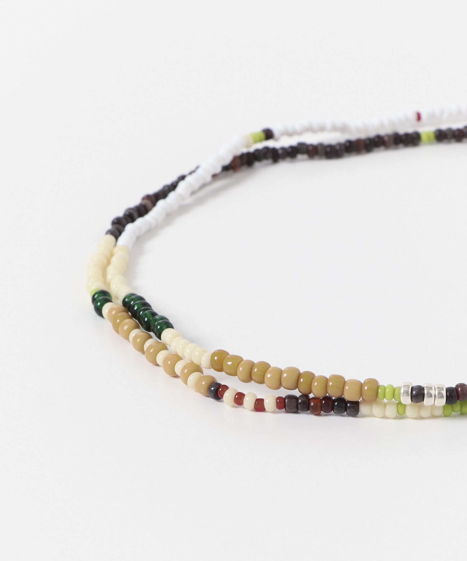 FOLK/N　beads multi necklace DARK GREY -