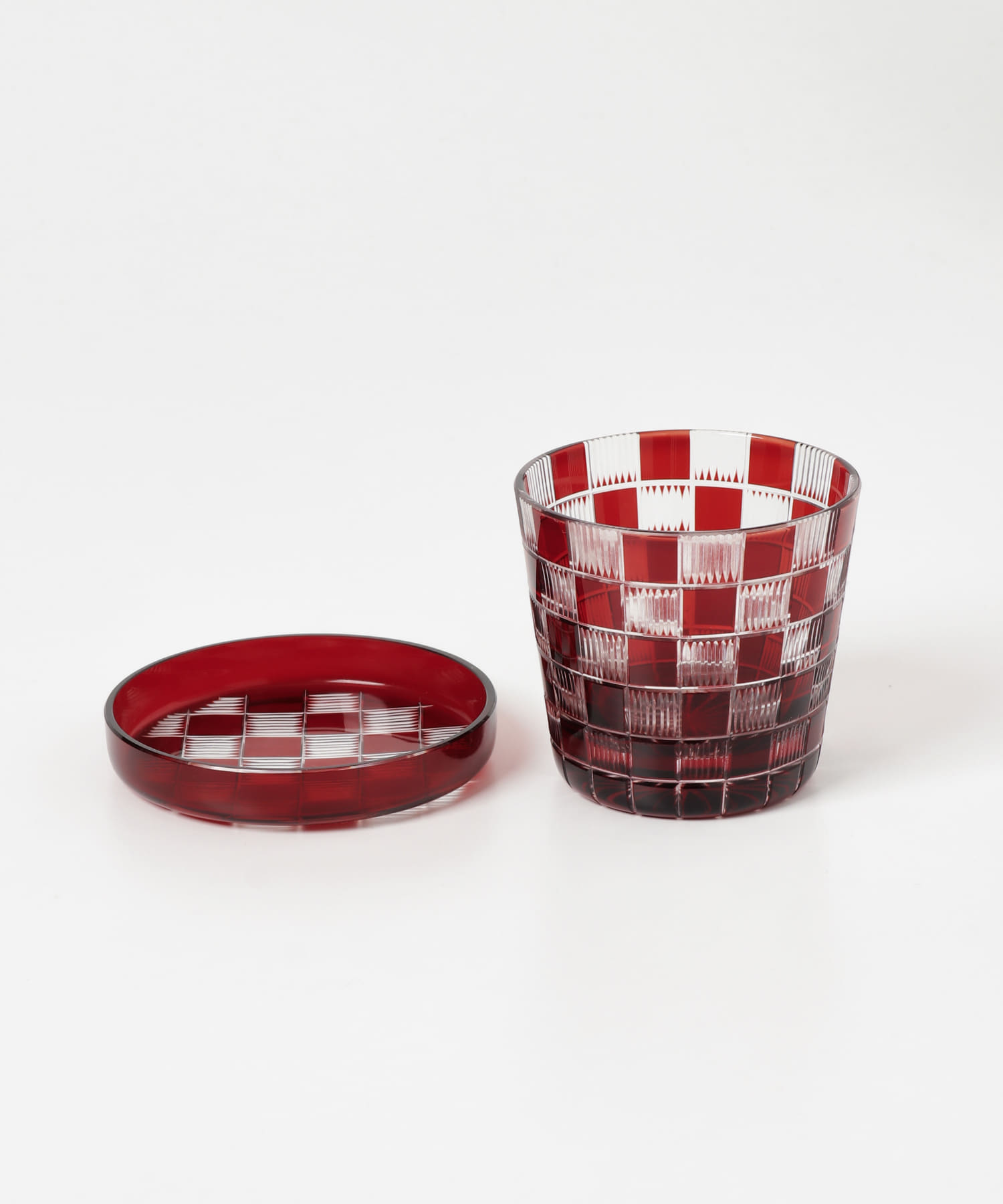 廣田硝子　蓋ちょこ 市松 - -