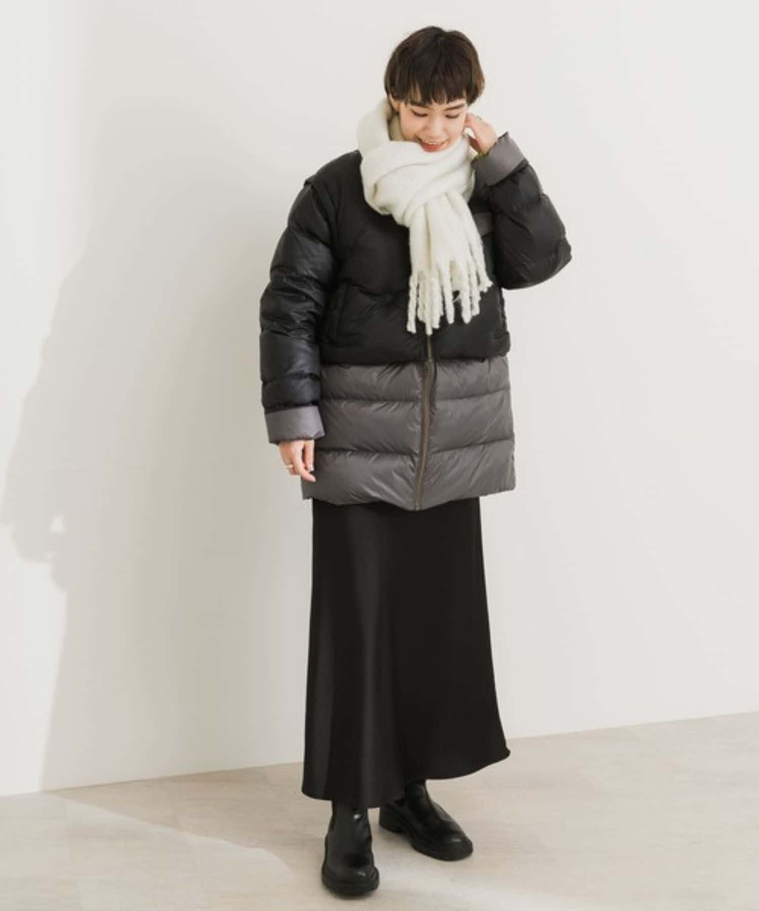 Customize GreenDown Jacket BLK x GRY one