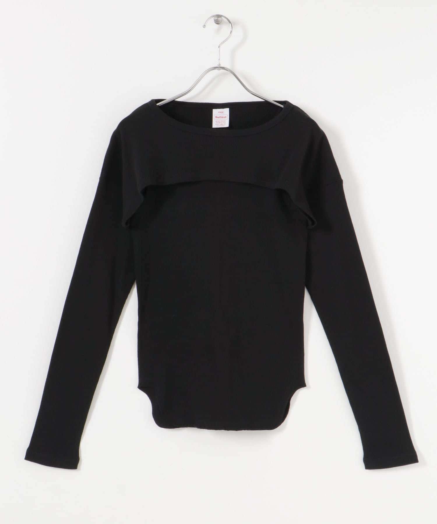 『別注』Healthknit×URBAN RESEARCH　レイヤードカットソー BLACK FREE