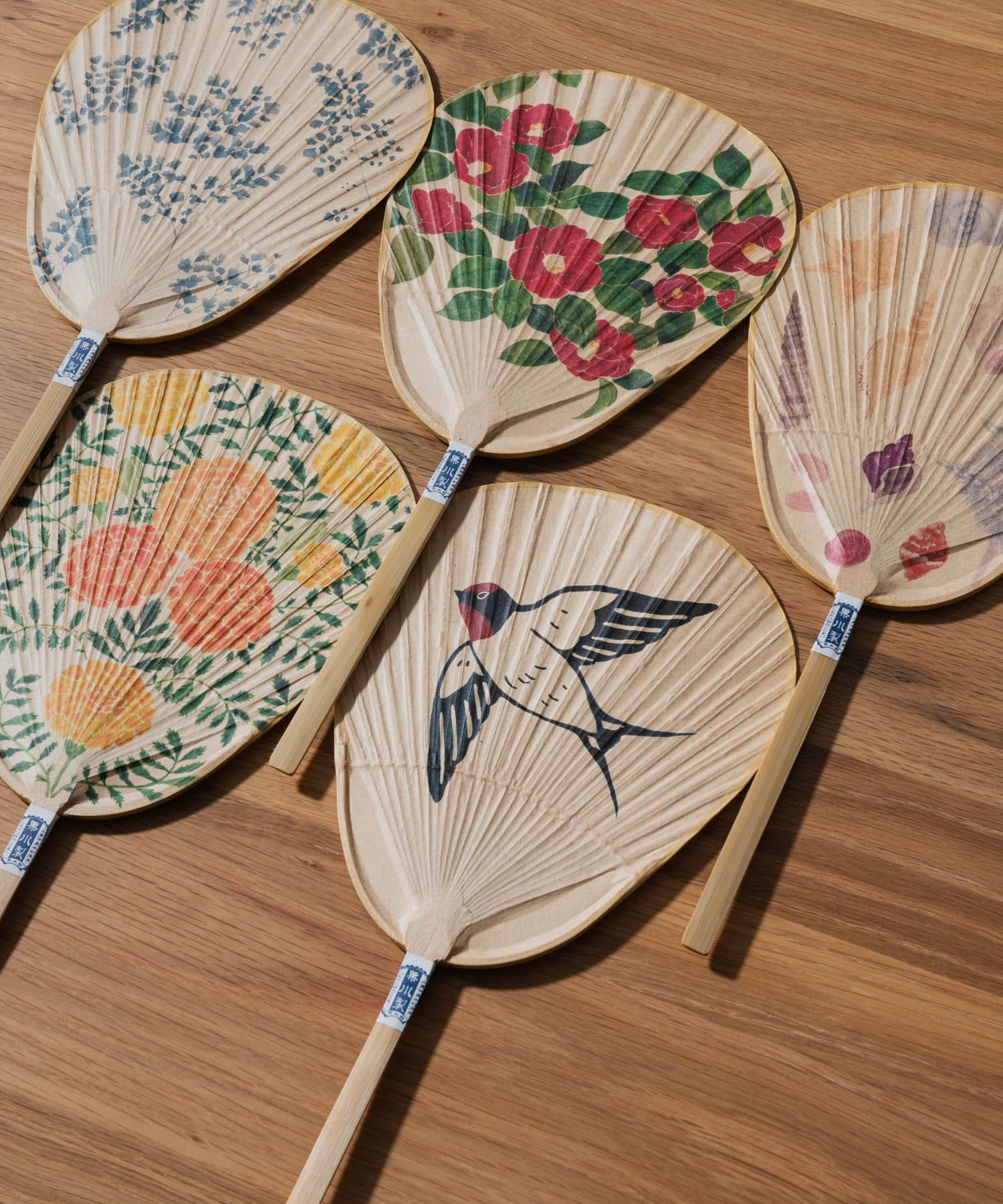 栗川商店　はるかぜ染色工房うちわ 椿 0