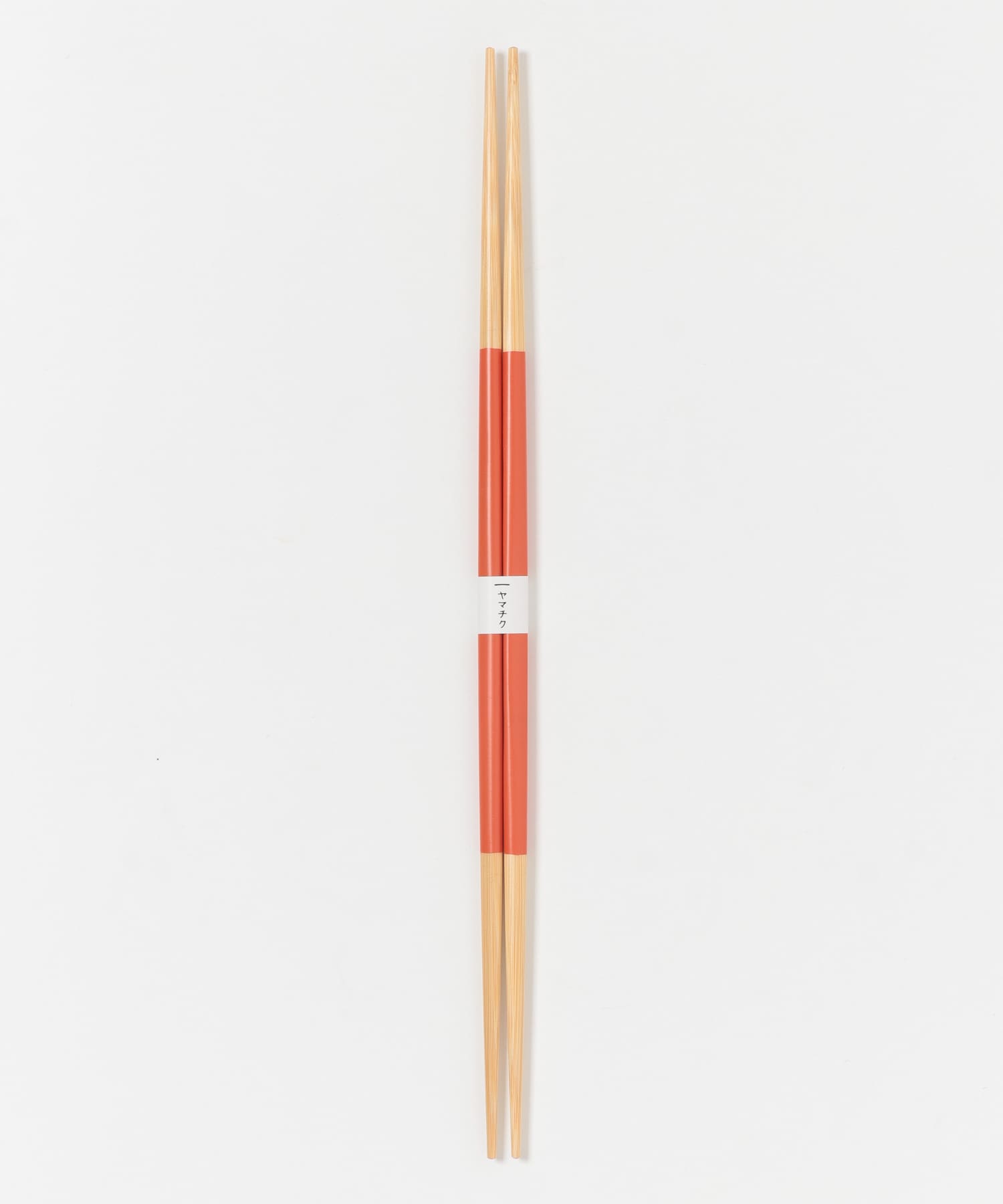 ヤマチク　白竹三角両研取箸 オレンジ 0