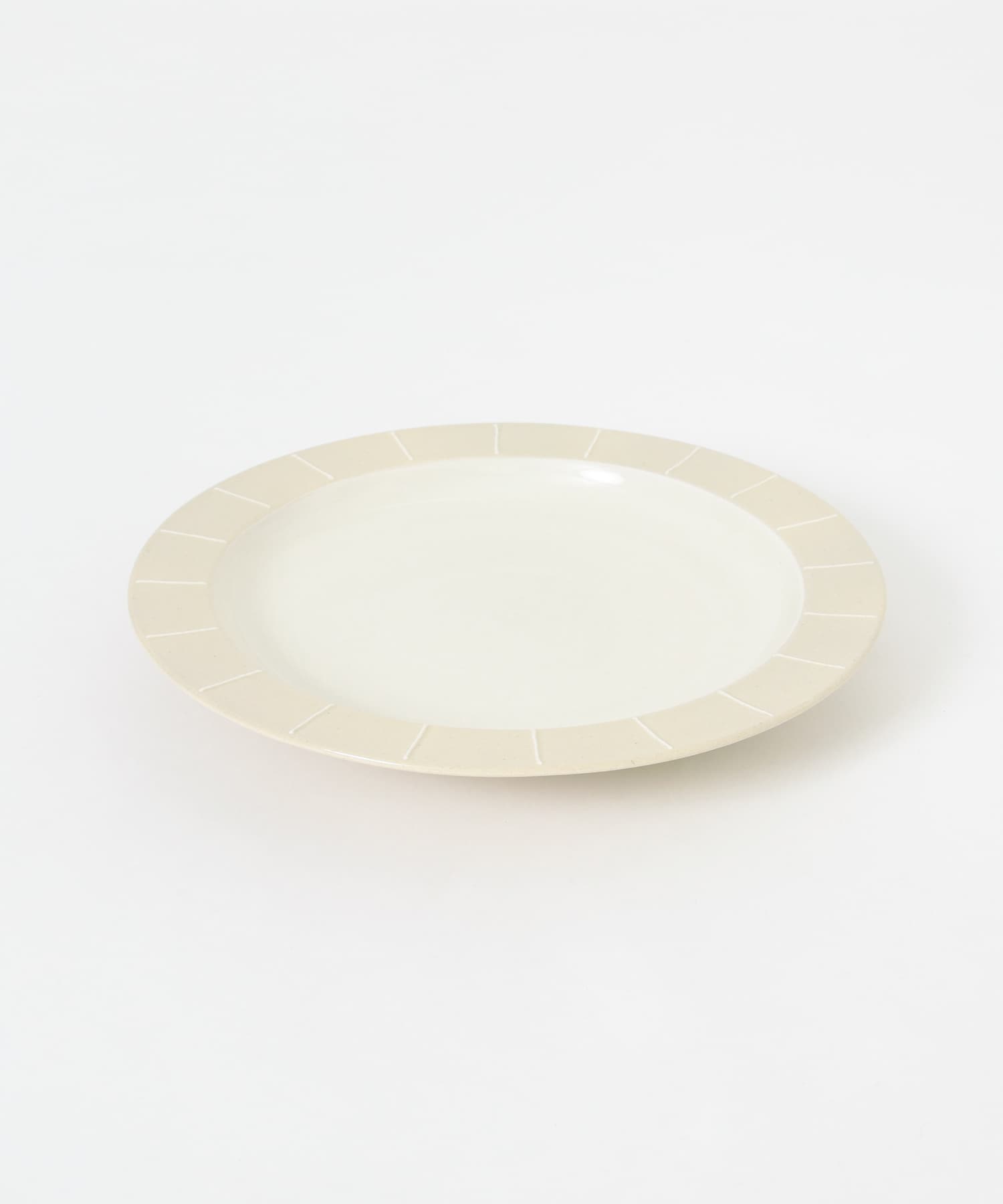 利左エ門窯　リムプレート　8寸 ベージュ 0