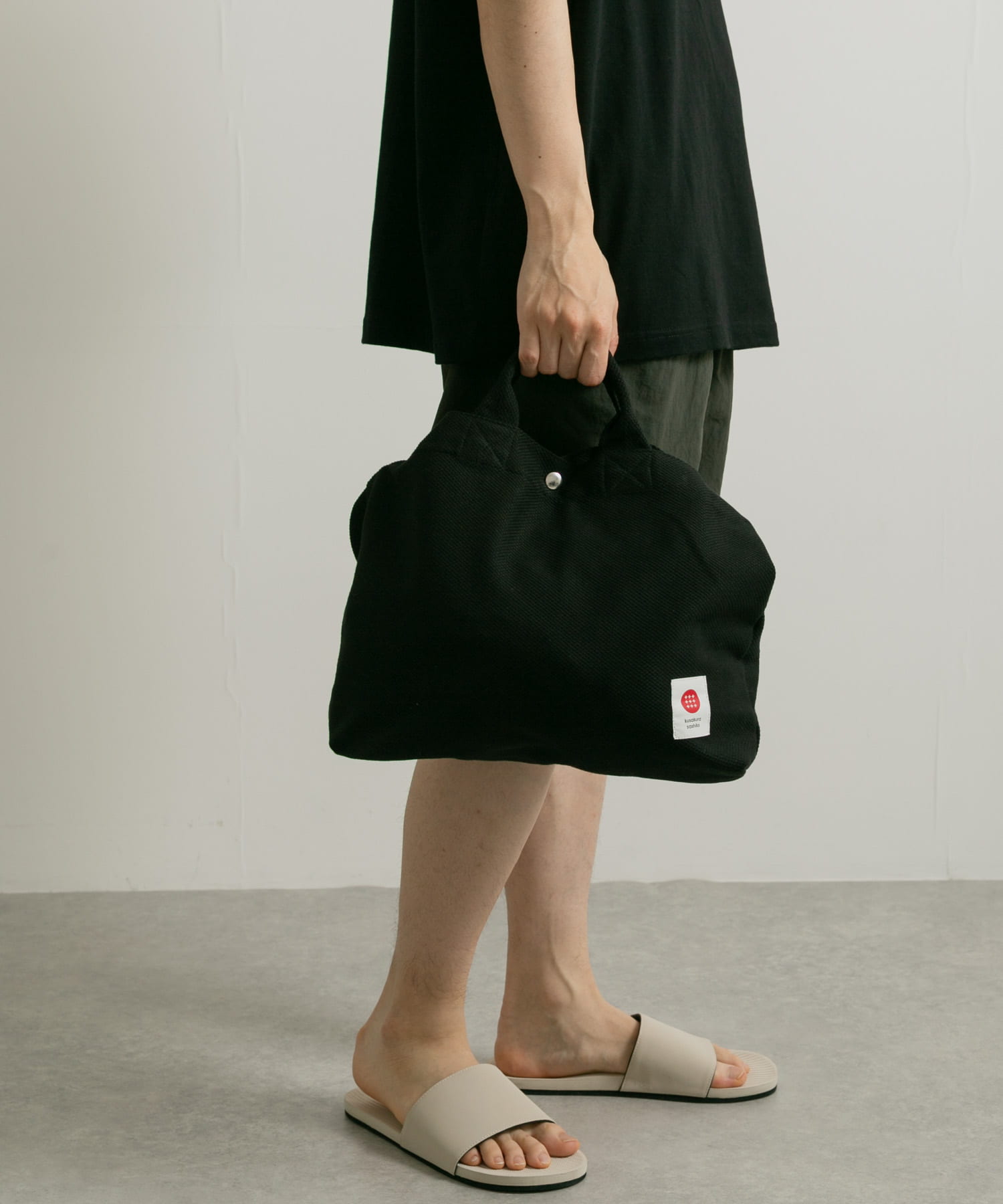 kusakura sashiko　トートバッグM ブラック 0