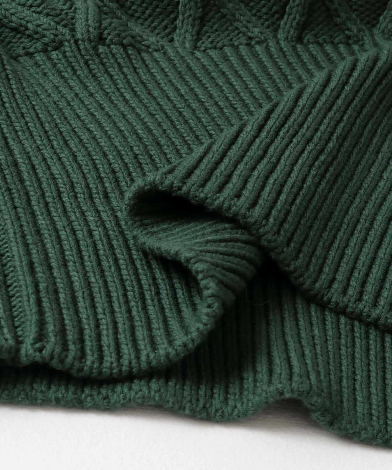 GANNI　Cable Open Shoulder Knit T Green XS