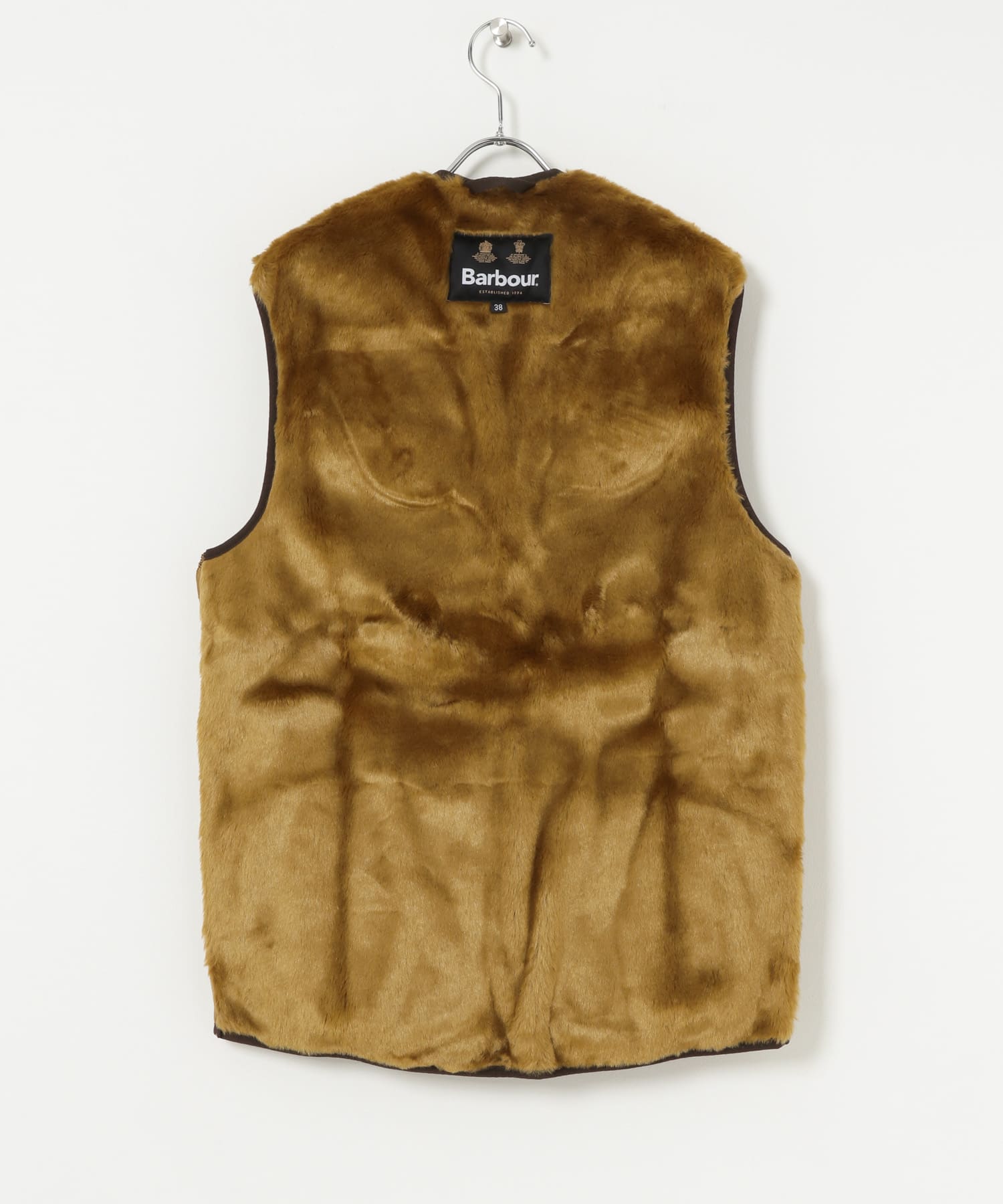 Barbour　pile zip-in liner brown 38