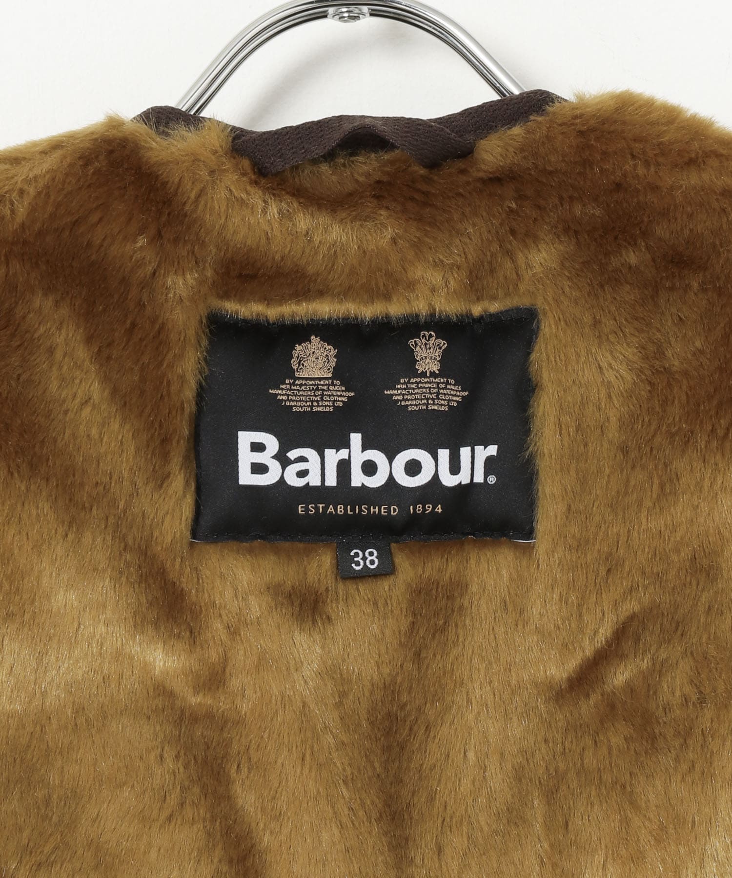 Barbour　pile zip-in liner brown 38