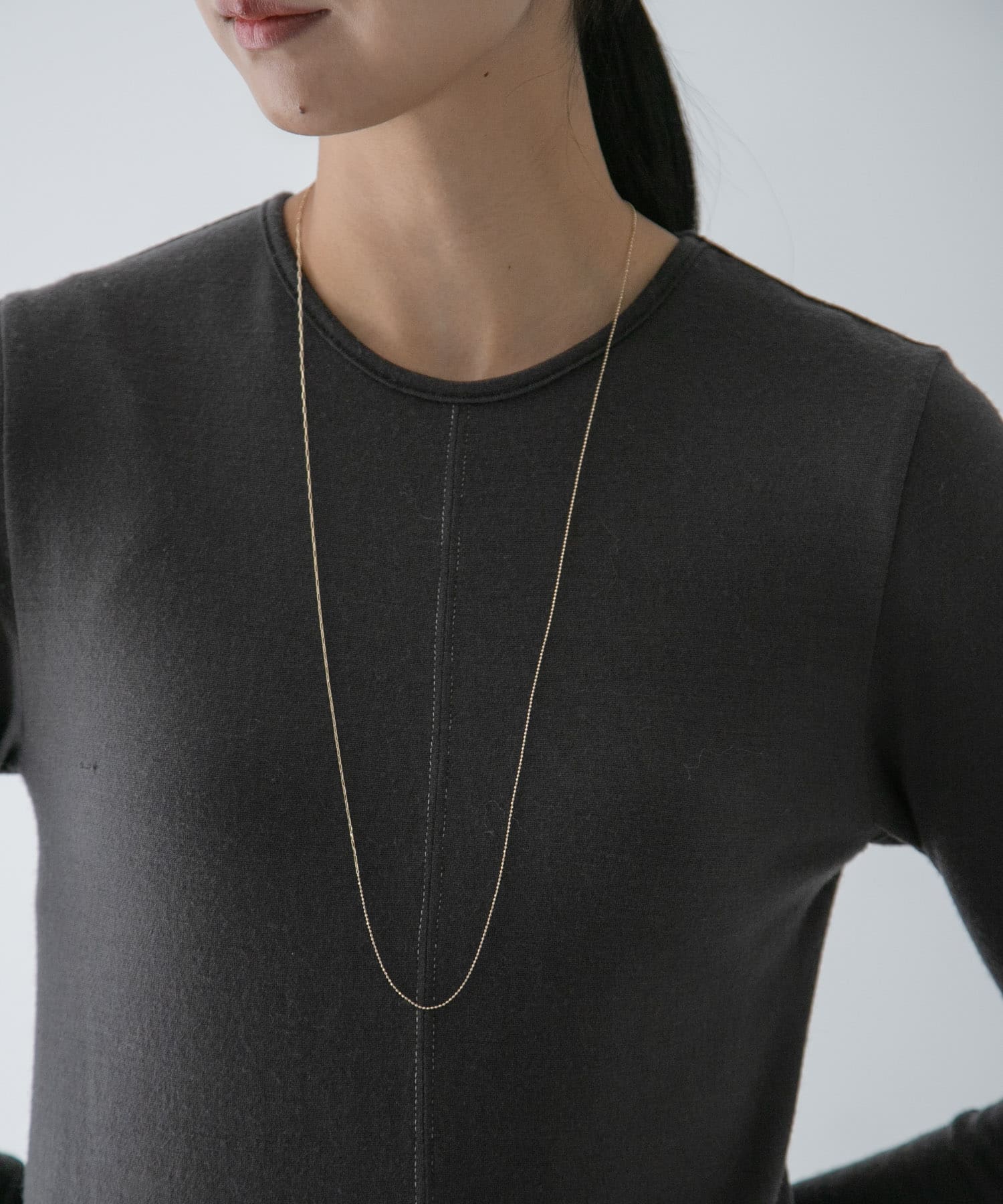 ff by decor urban research　ボール×ステラチェーンネックレス80cm K10YG -