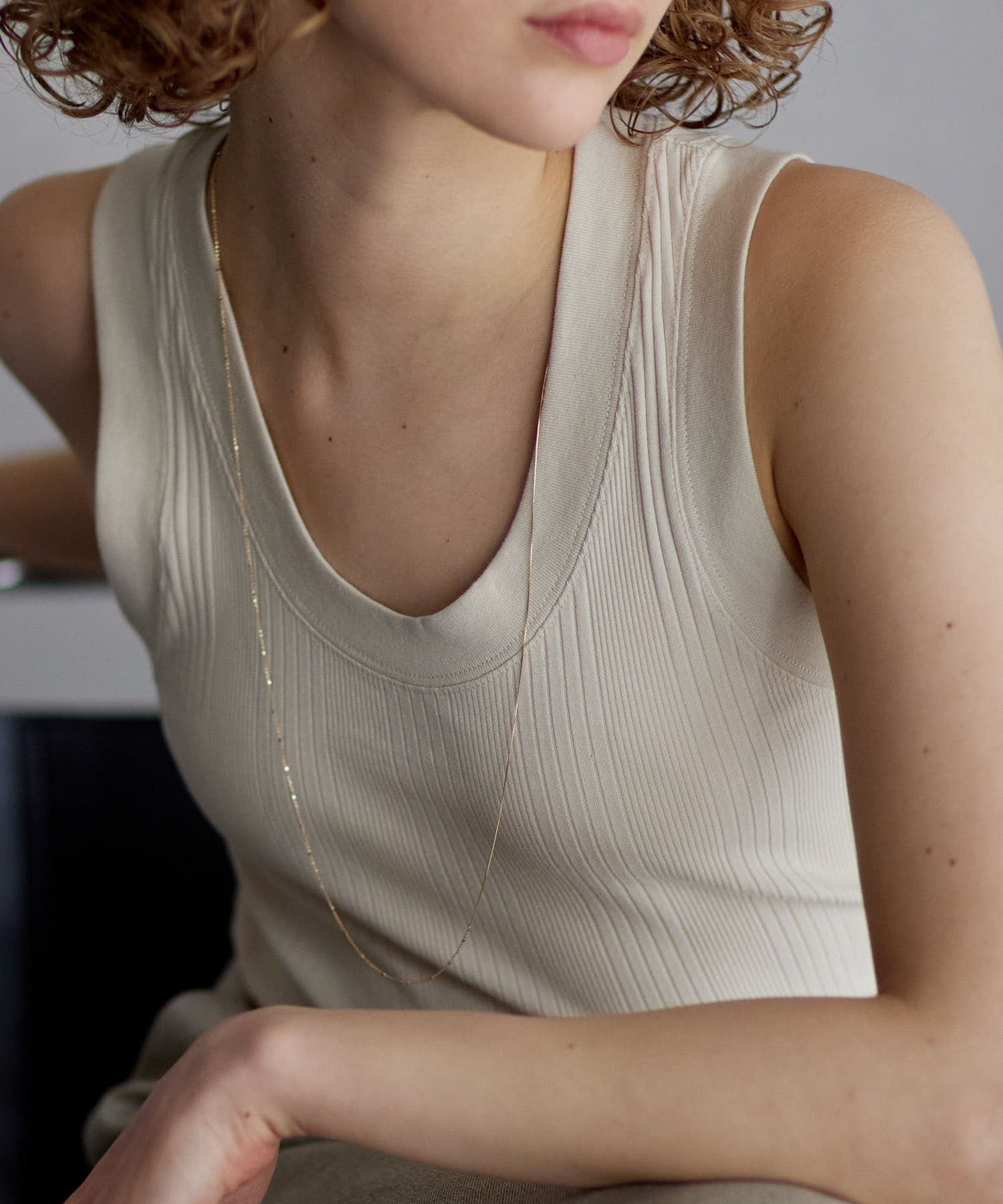 ff by decor urban research　ドット×Vチェーンネックレス80cm K10YG -