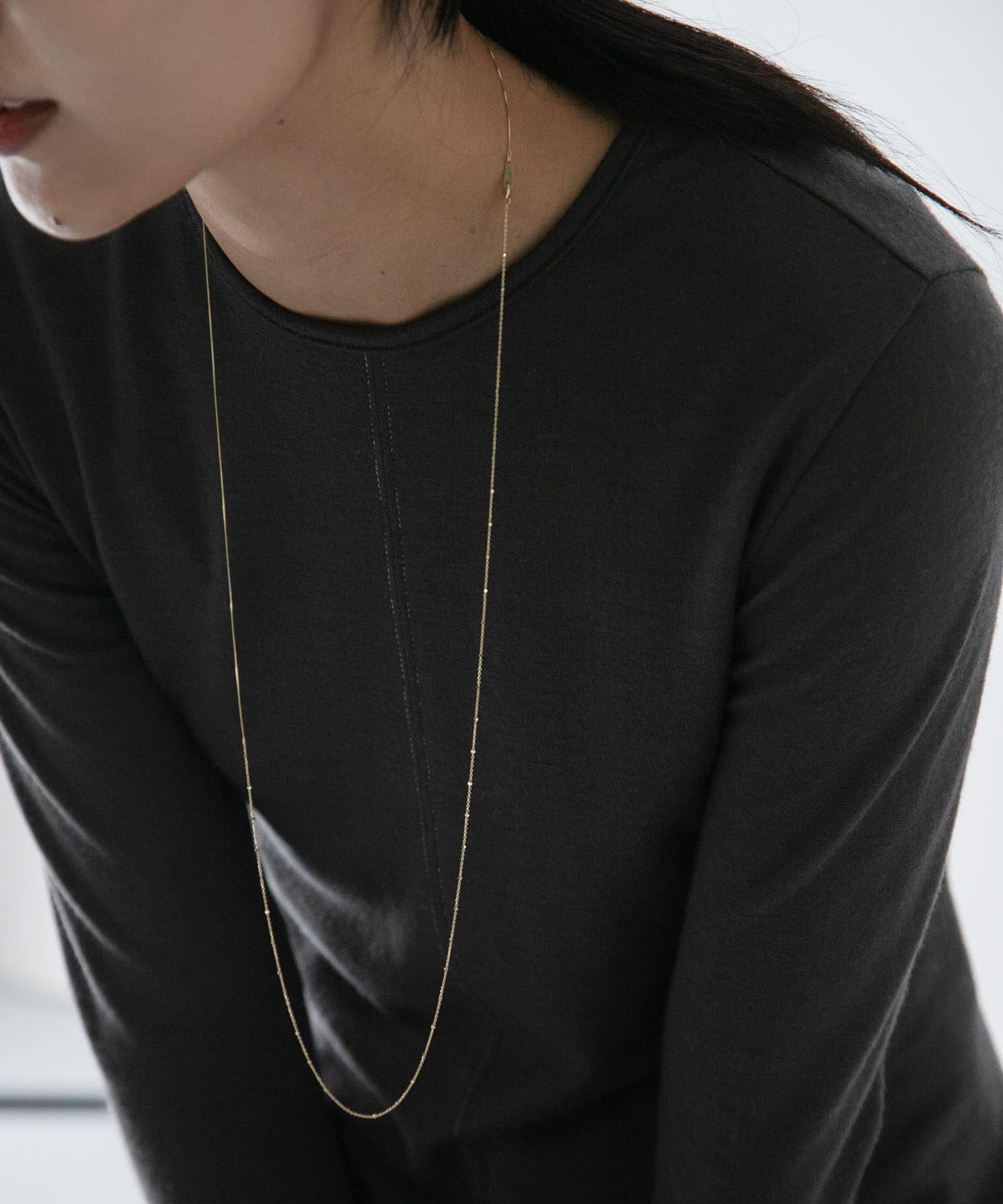 ff by decor urban research　ドット×Vチェーンネックレス80cm K10YG -