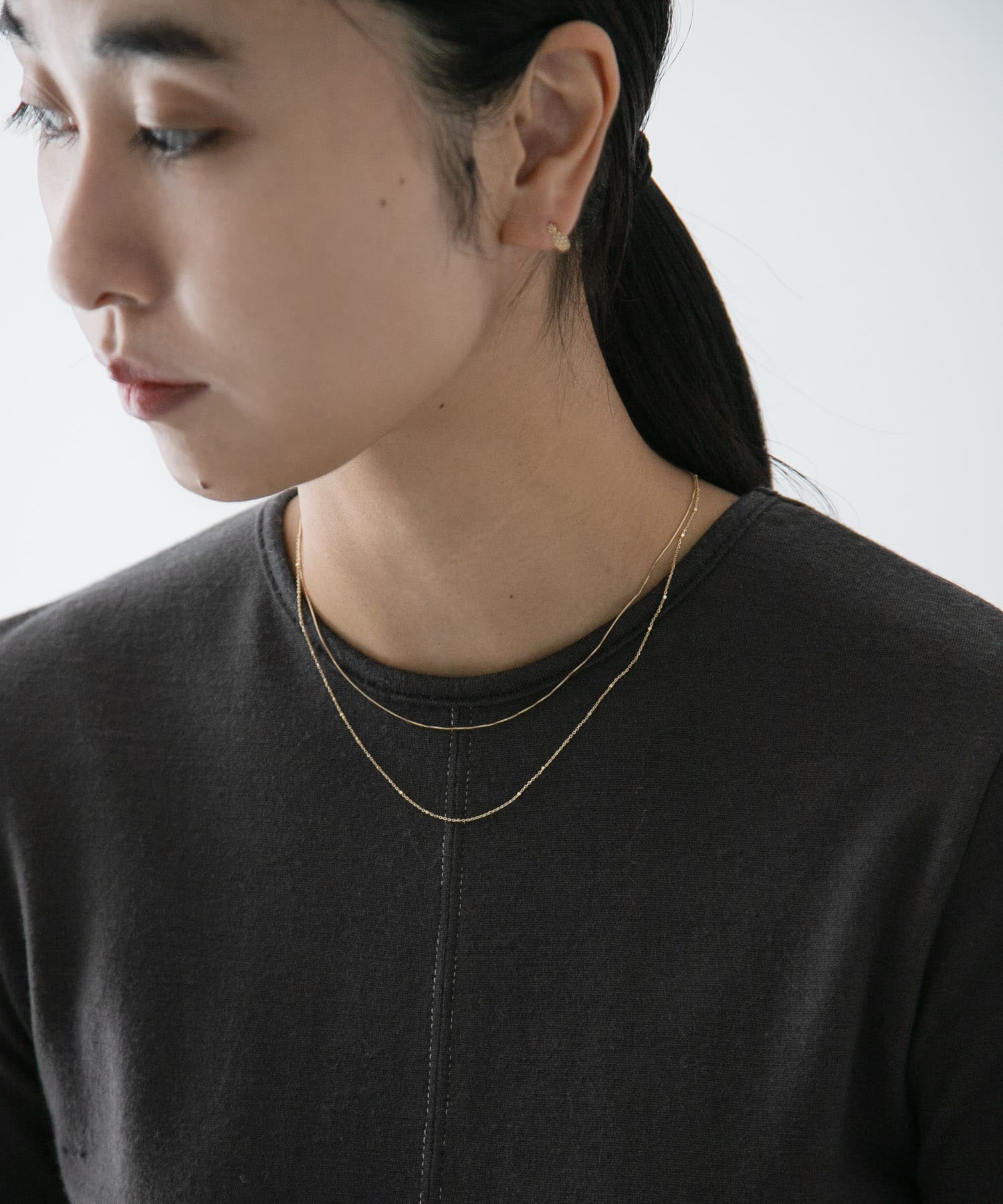 ff by decor urban research　ドット×Vチェーンネックレス80cm K10YG -