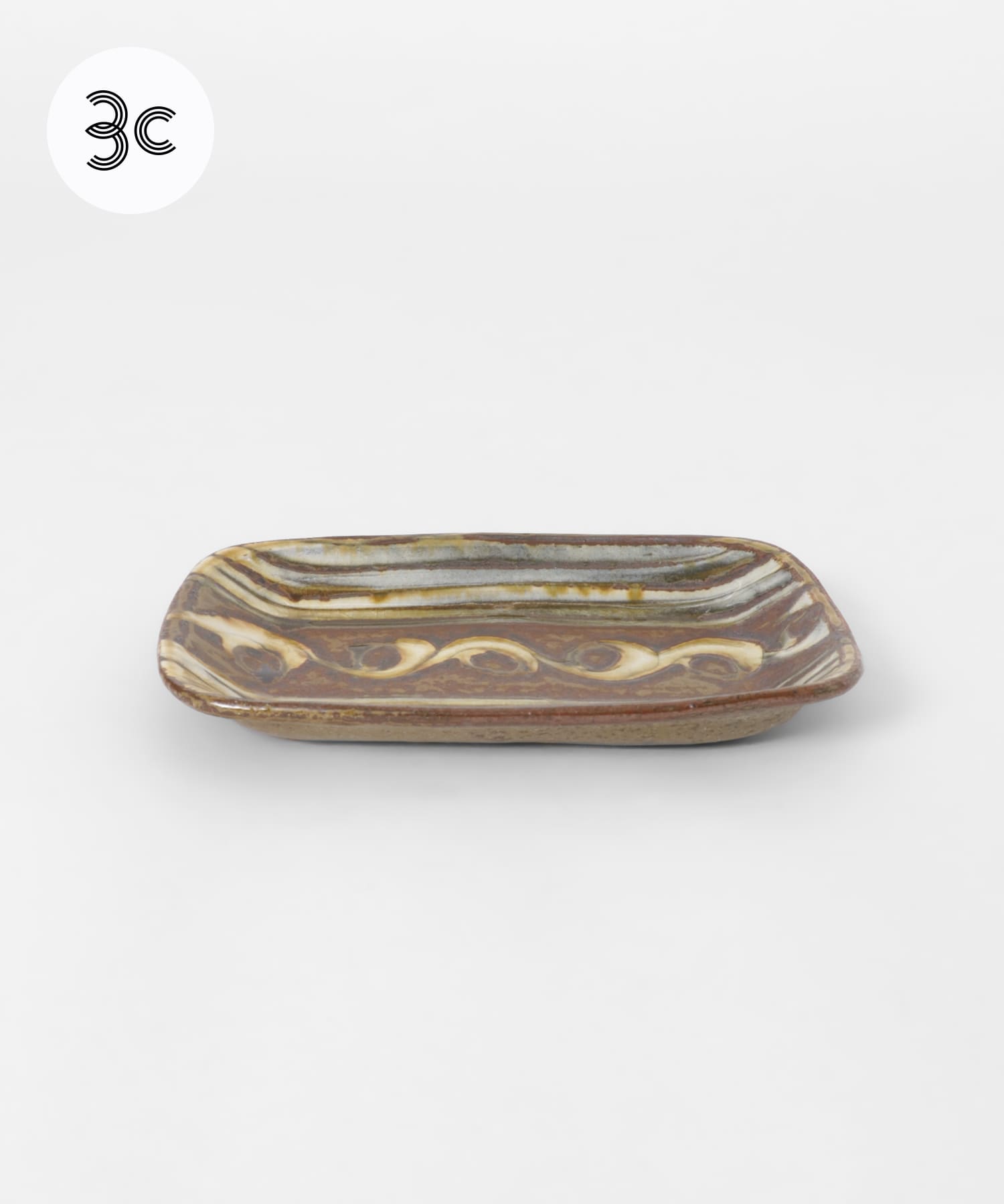 小代焼井上尚之　スリップ角皿大