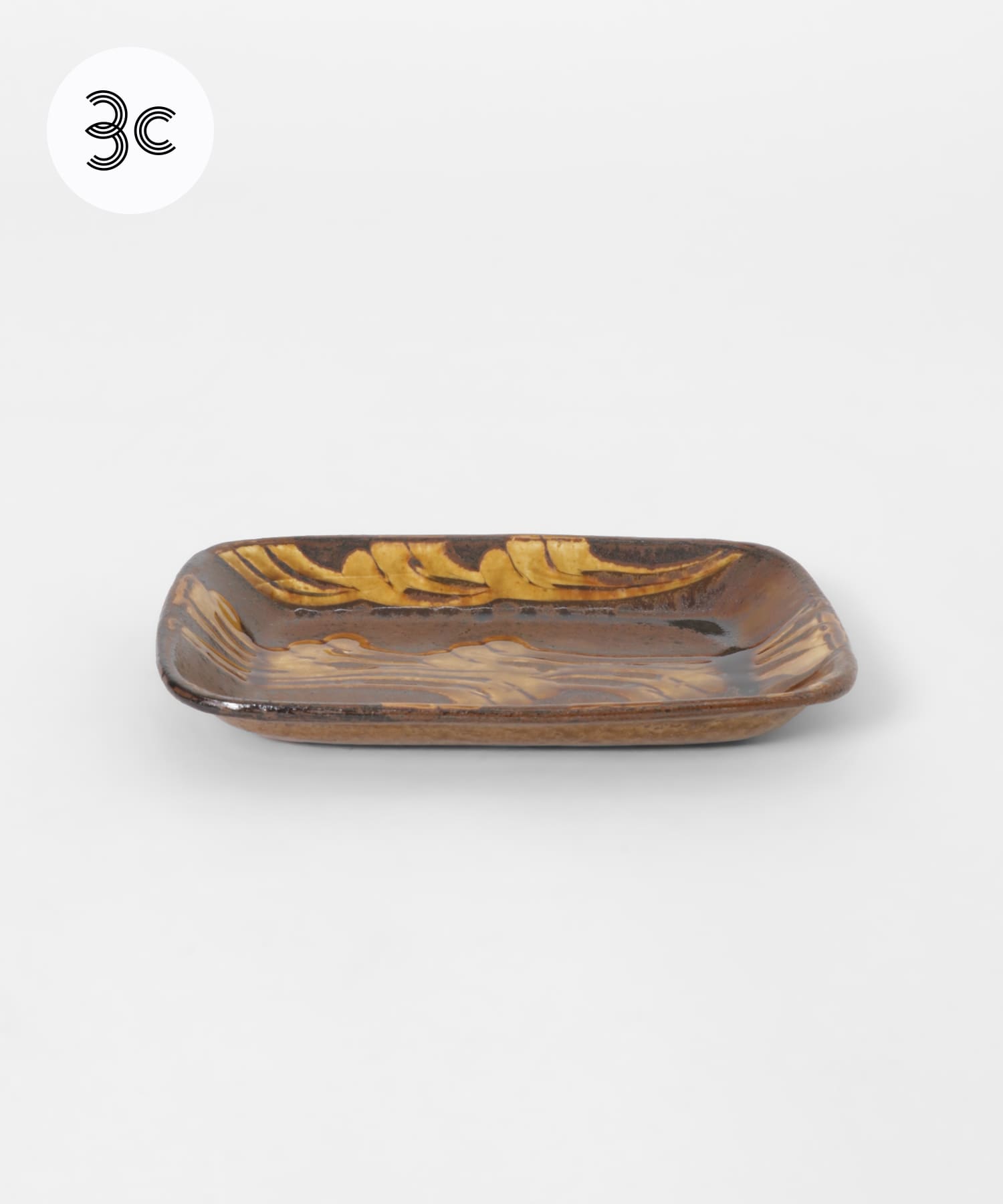 小代焼井上尚之　スリップ角皿大