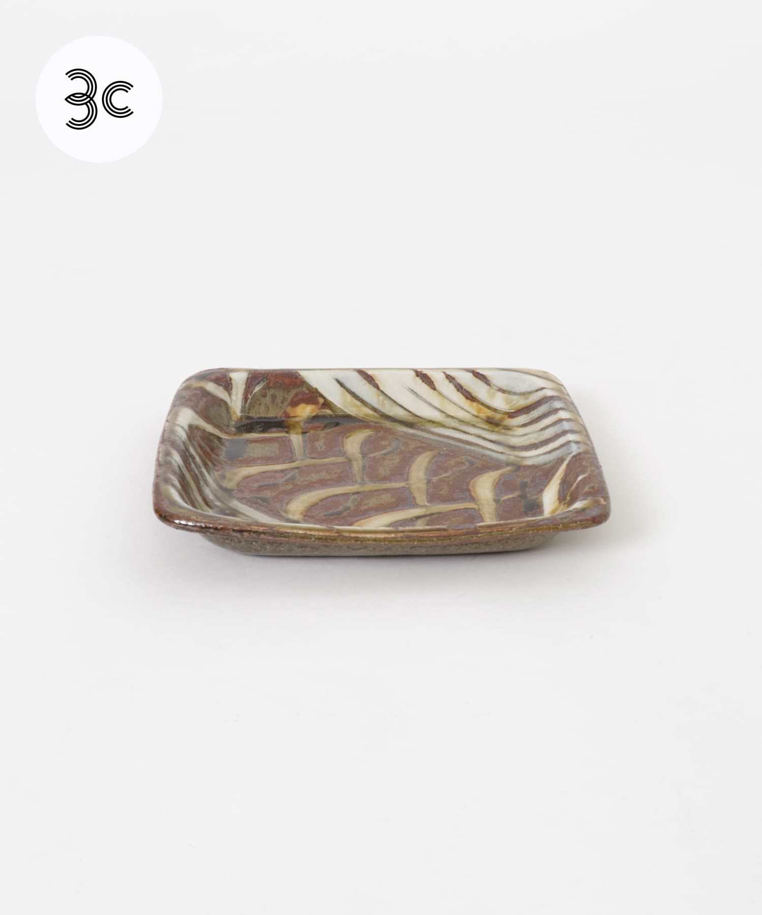 小代焼井上尚之　スリップ正方皿