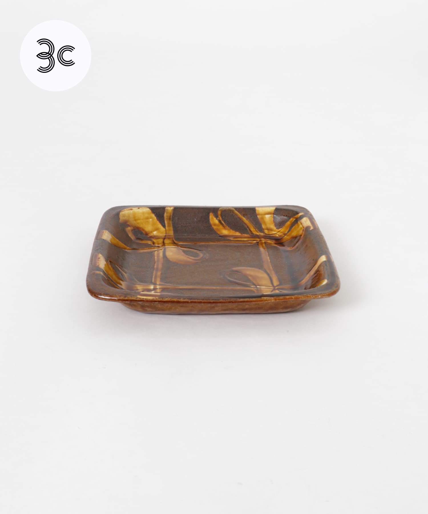 小代焼井上尚之　スリップ正方皿