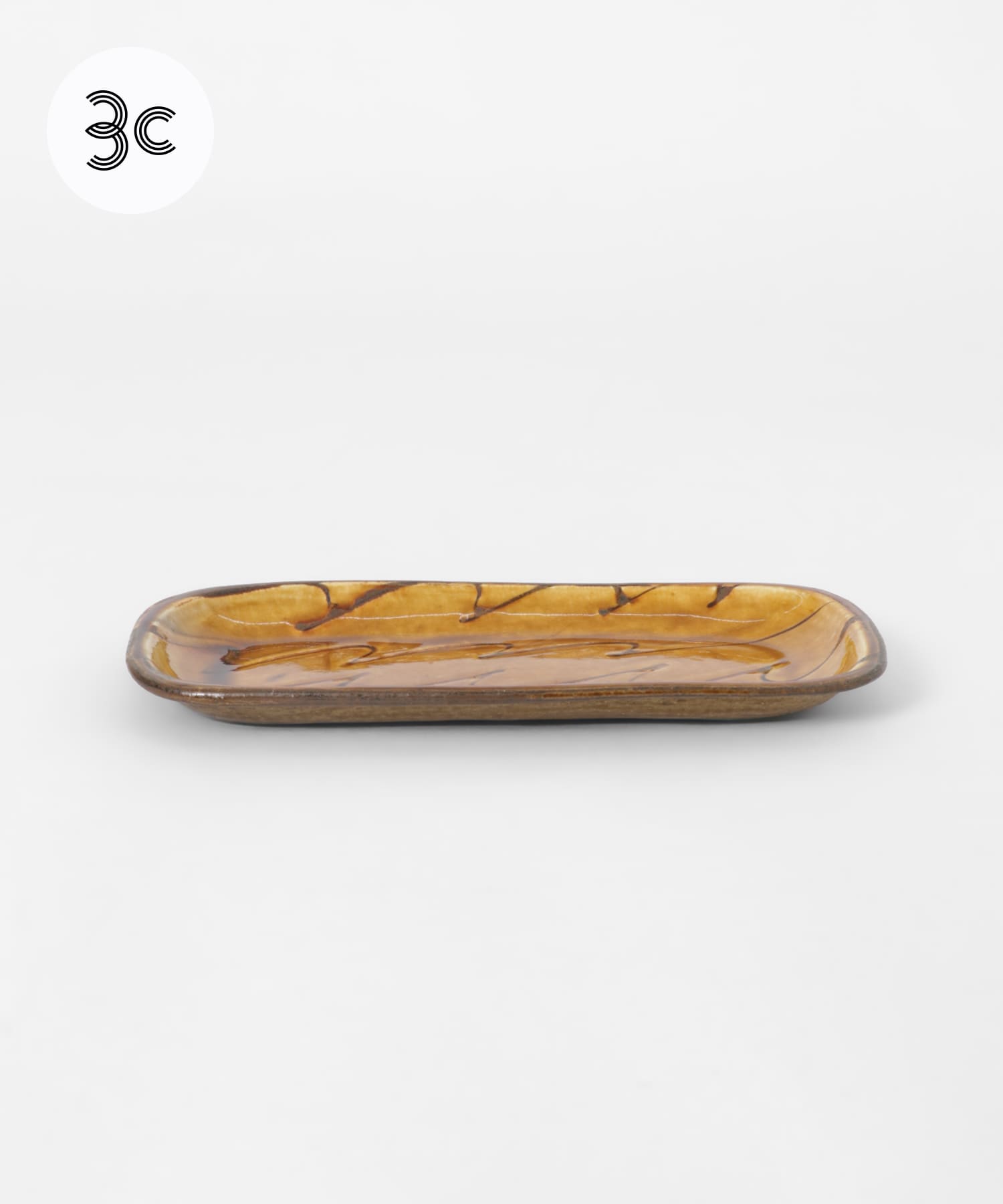 小代焼井上尚之　スリップ長方皿