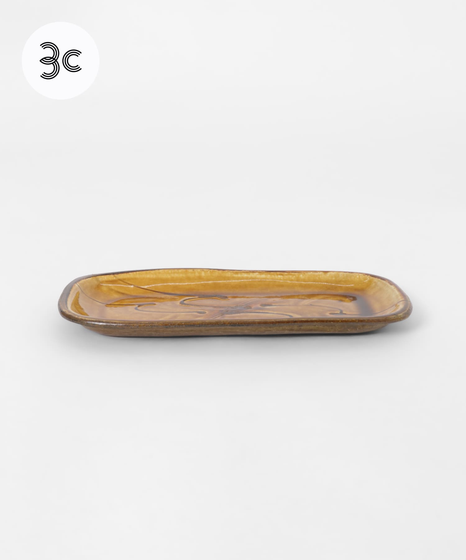 小代焼井上尚之　スリップ長方皿