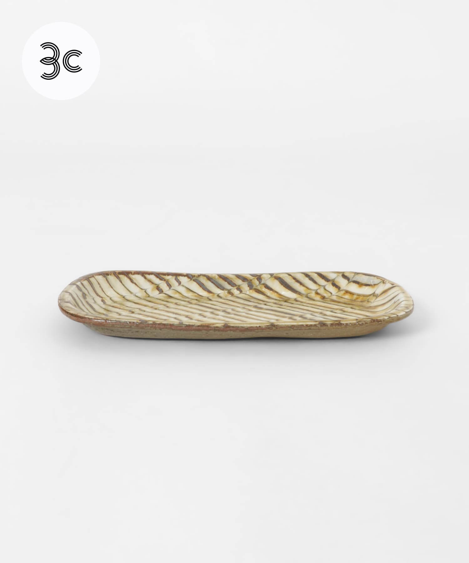 小代焼井上尚之　スリップ長方皿