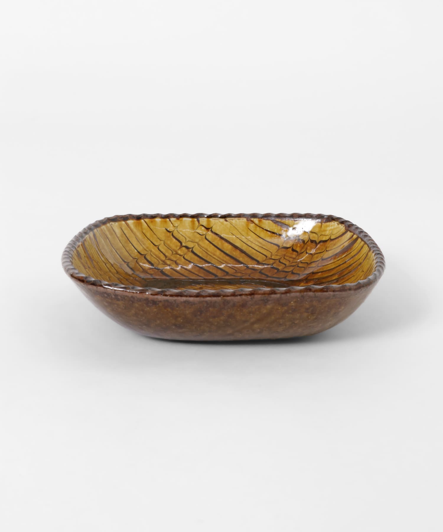 小代焼井上尚之　スリップ角鉢 - -