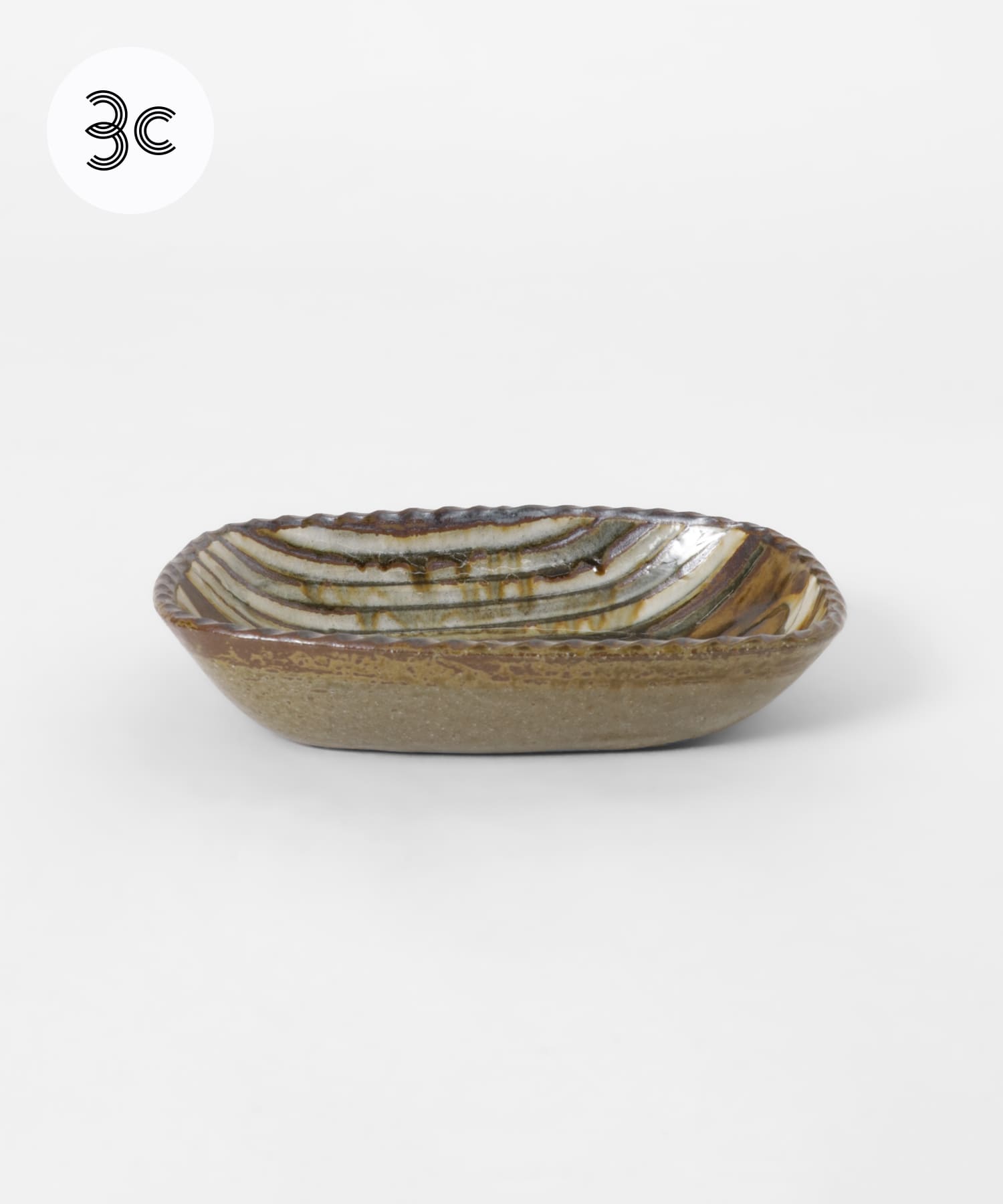 小代焼井上尚之　スリップ長方鉢