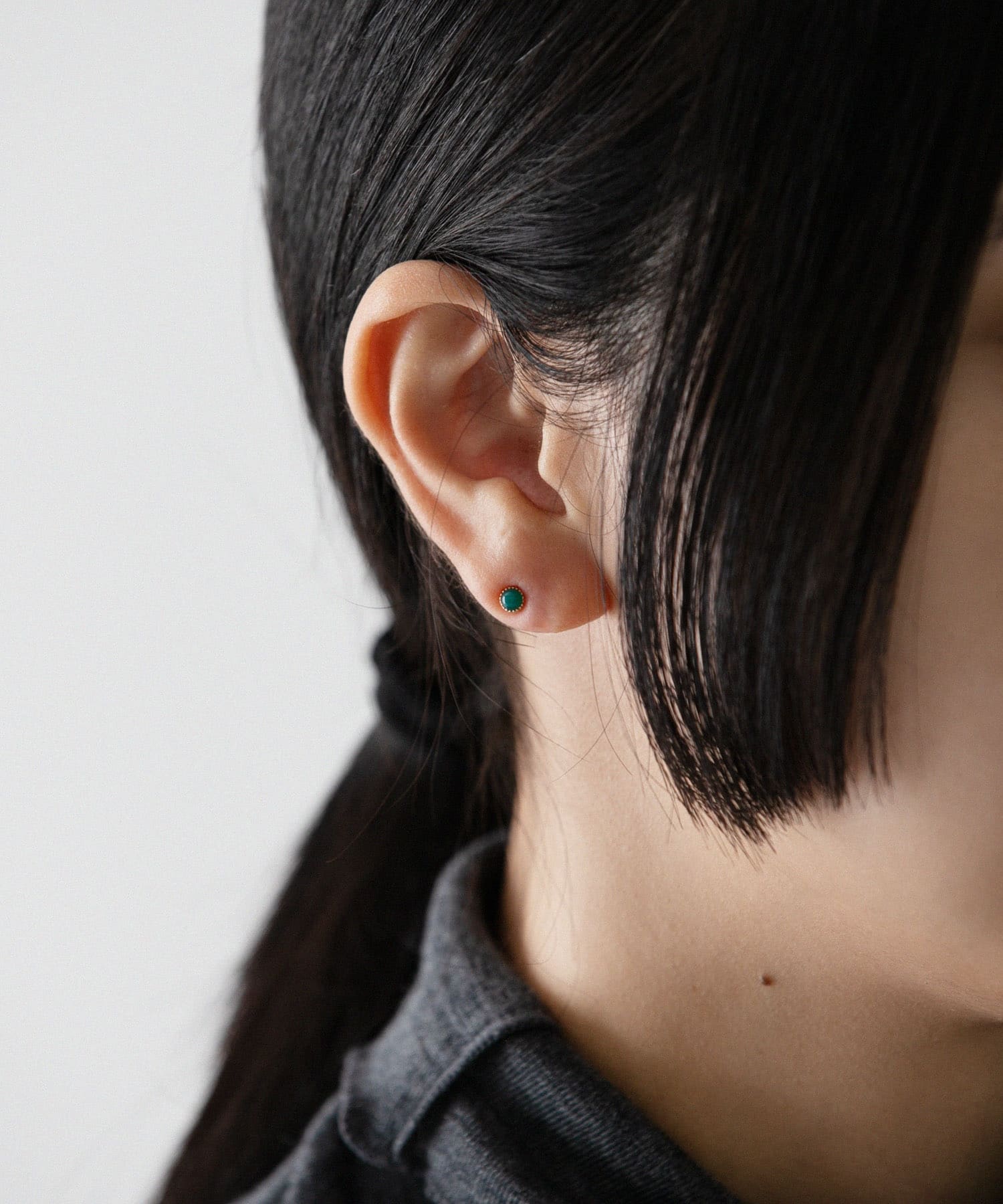 ff by decor urban research　ストーンピアス グリーンオニキス -