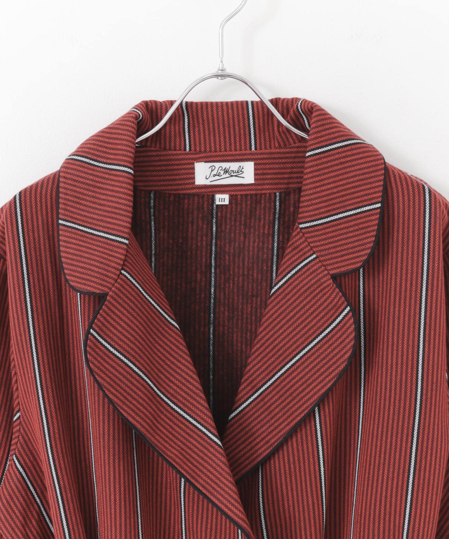P.Le Moult　ROUND-LAPEL-JACKET BUR/RD/WH 3
