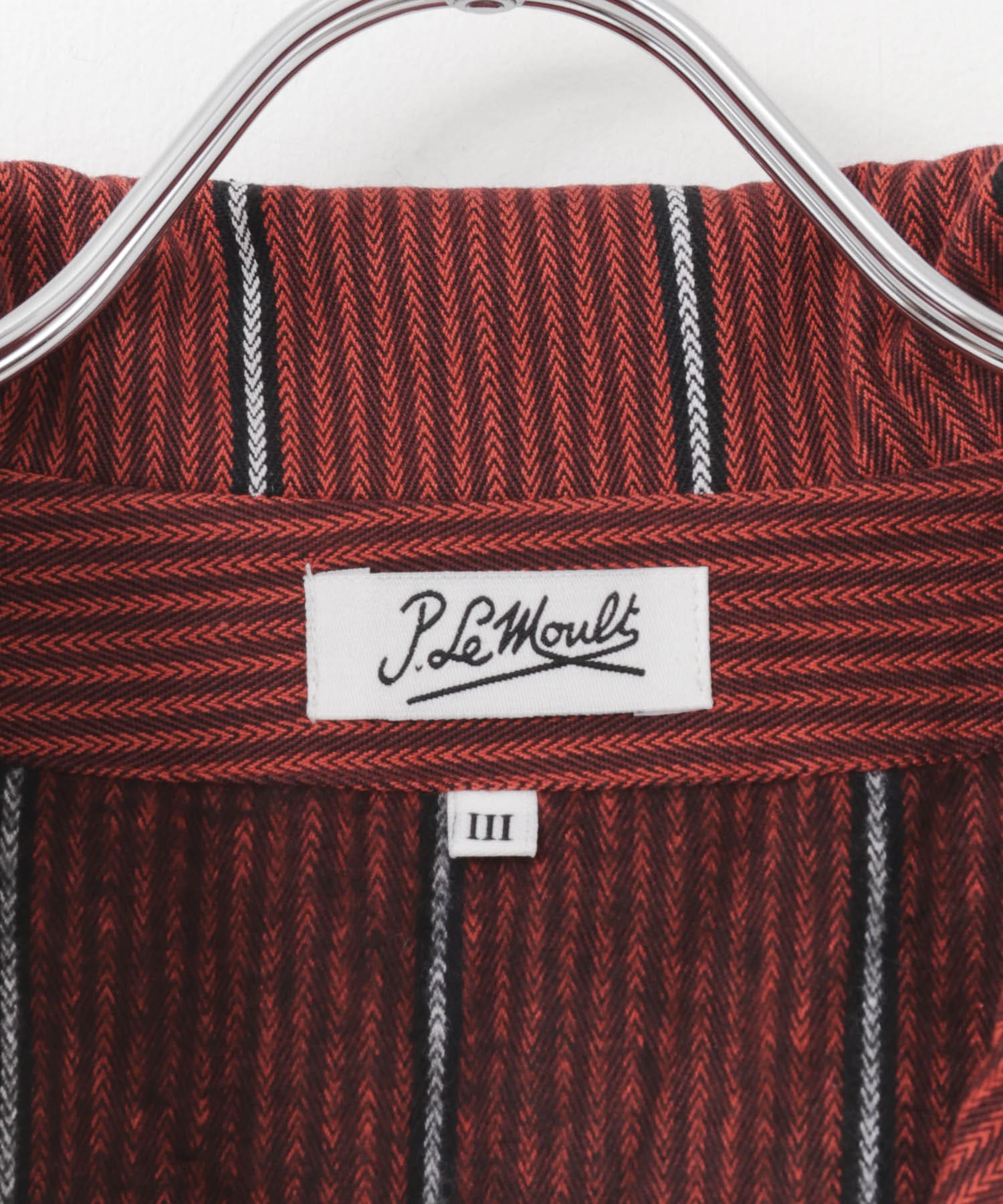 P.Le Moult　ROUND-LAPEL-JACKET BUR/RD/WH 3