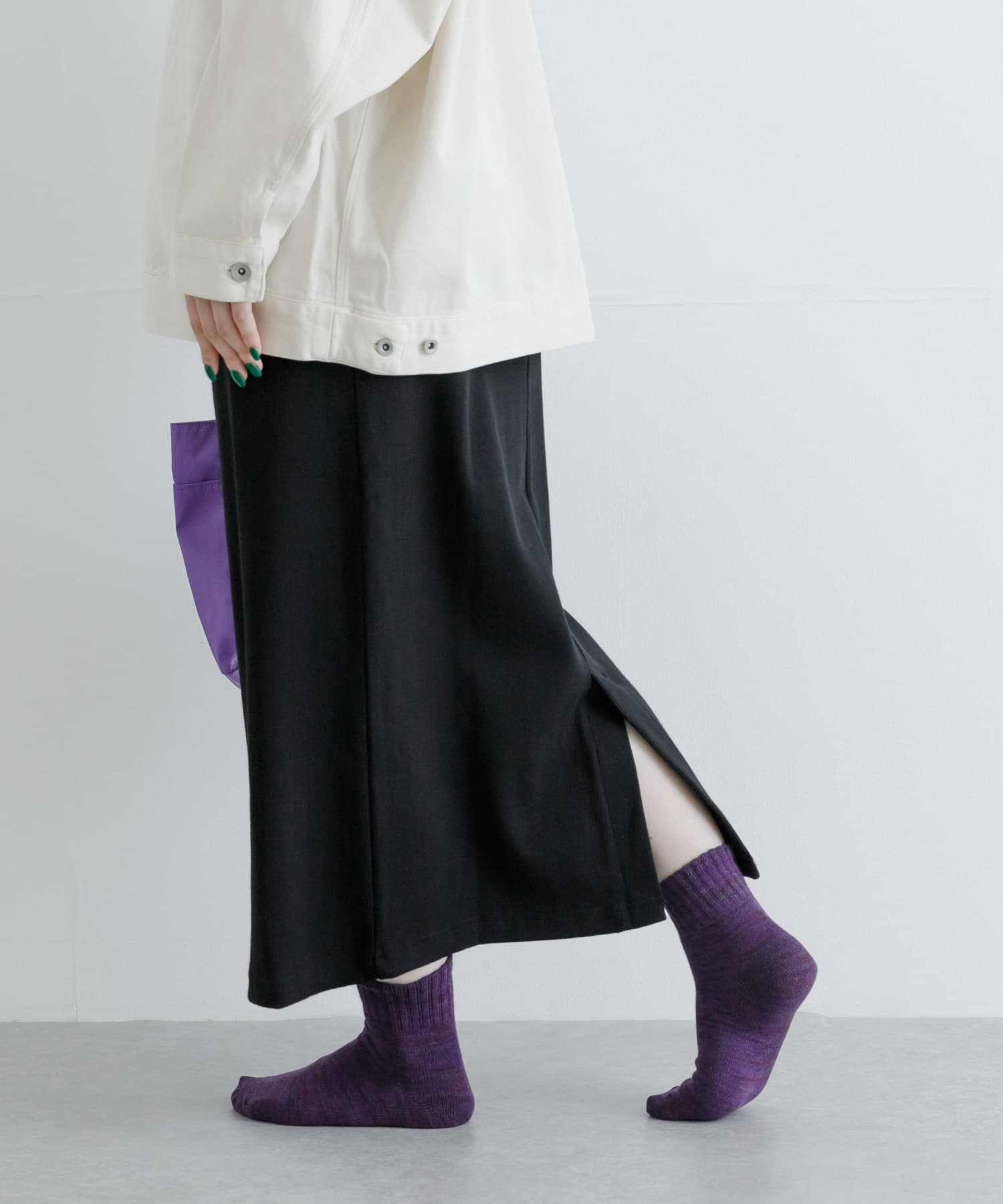 『UR TECH』ミックスカラーリブソックス PURPLE 22-24