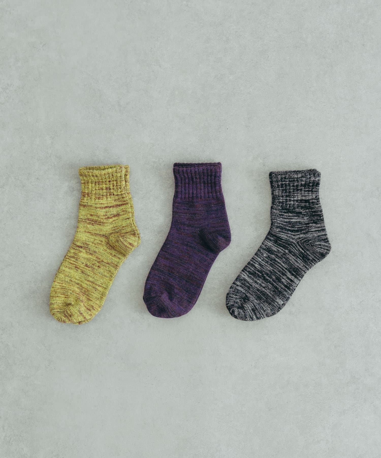 『UR TECH』ミックスカラーリブソックス YELLOW 22-24